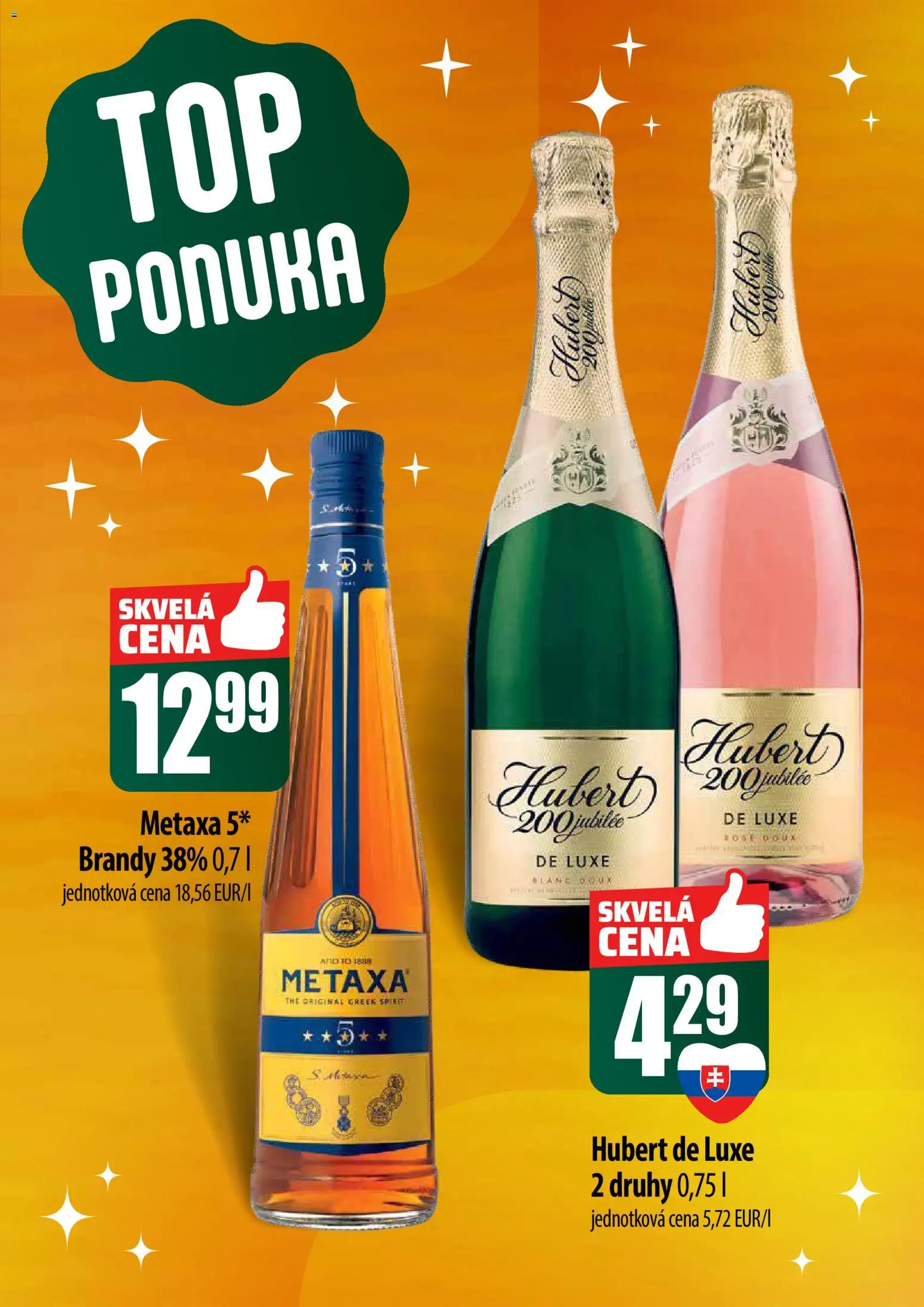 Nové COOP Jednota akcie – leták je platný od 22.12.2025 | Strana: 7 | Produkty: Metaxa, Brandy, Hubert de Luxe