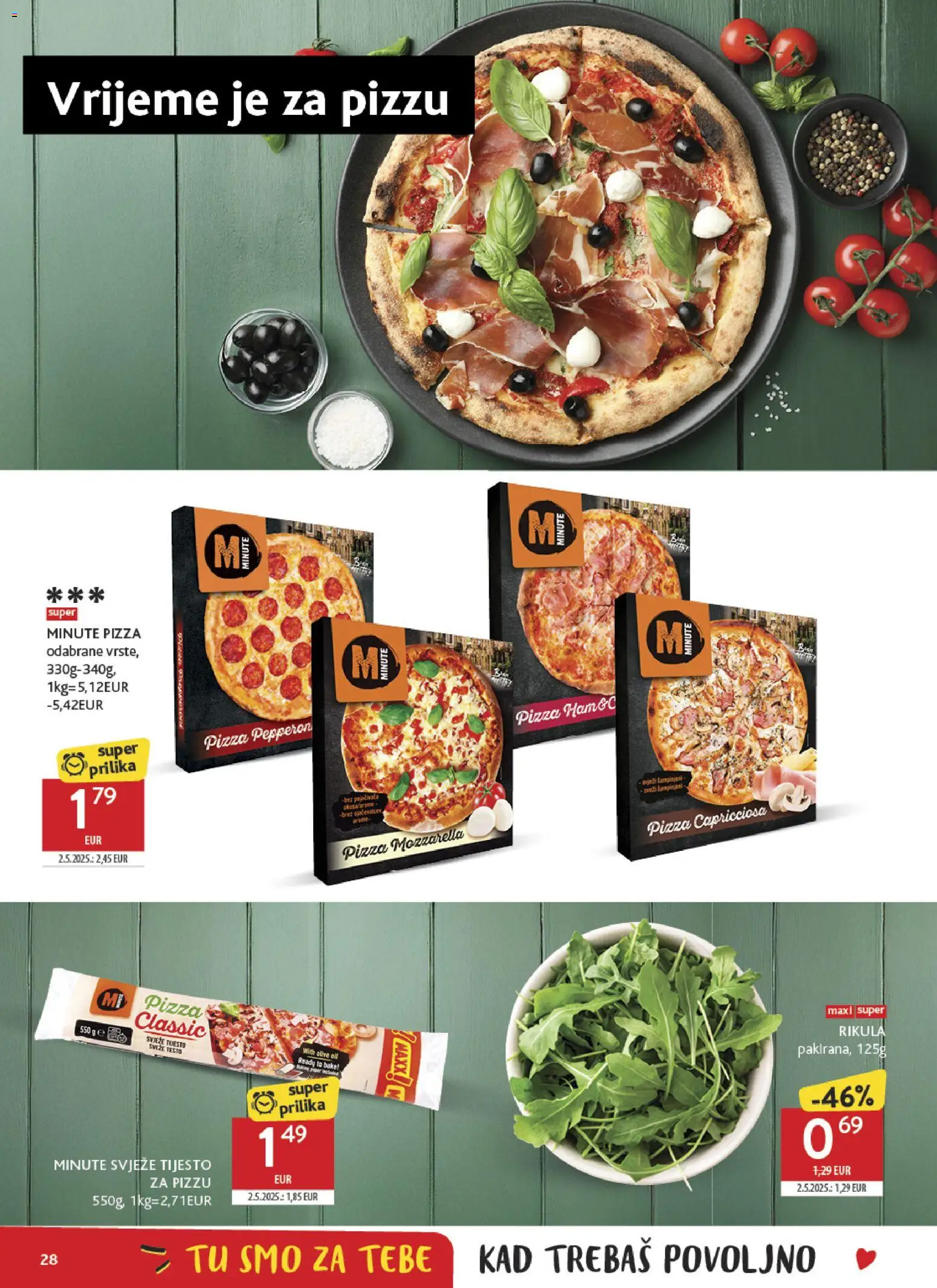 Konzum HR akciós ujság - amely érvényes a következő dátumtól: 04.02.2026 | Oldal: 28 | Termékek: Mozzarella, Pizza