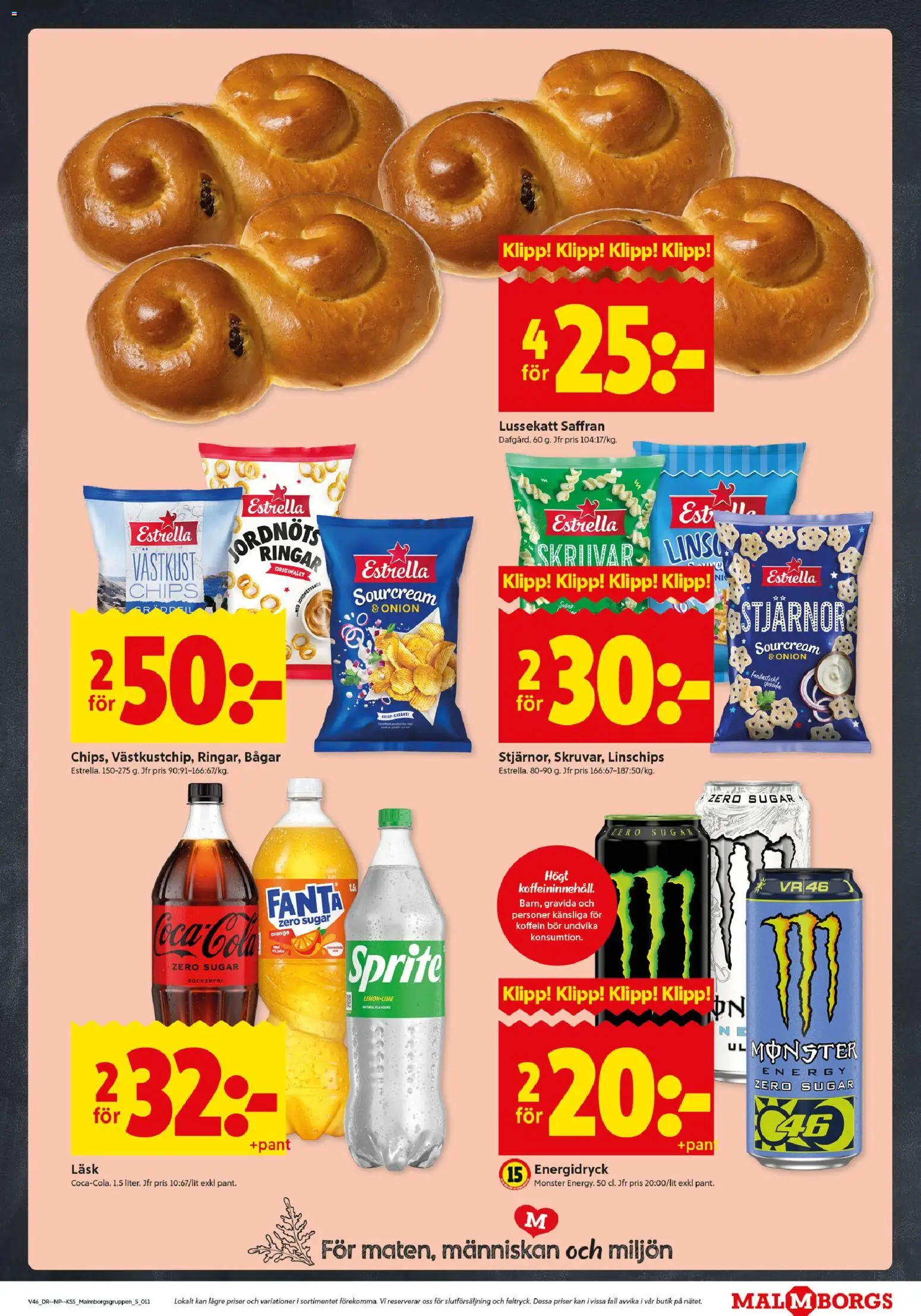 ICA Kvantum reklamblad aktuell från 10.11.2025 | Sida: 11 | Produkter: Linschips, Chips, Saffran, Sprite