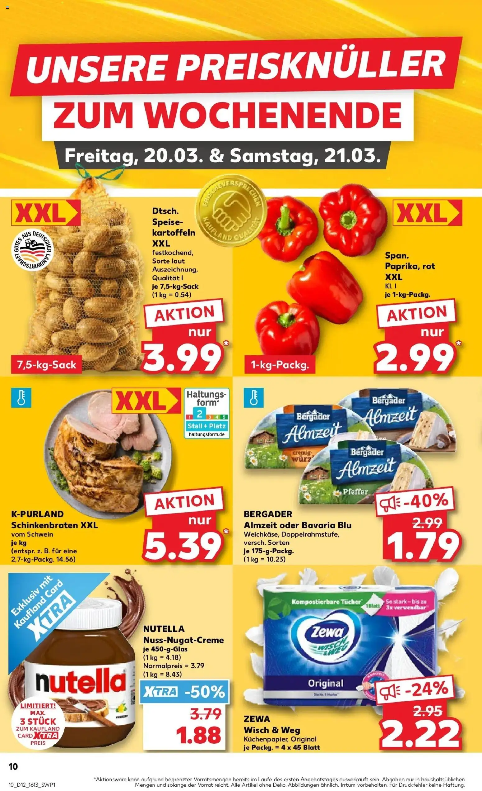 Kaufland Prospekt Lübbecke	 – gültig ab 19.03.2026 | Seite: 10 | Produkte: Zewa, Nutella, Kartoffeln, Pfeffer