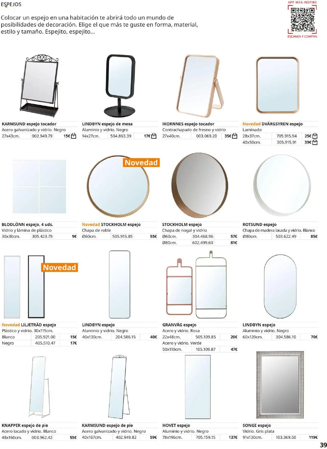 Catálogo IKEA Muebles para el dormitorio │ válido desde el 04.02.2025 | Página: 39 | Productos: Té, Mesa, Espejo