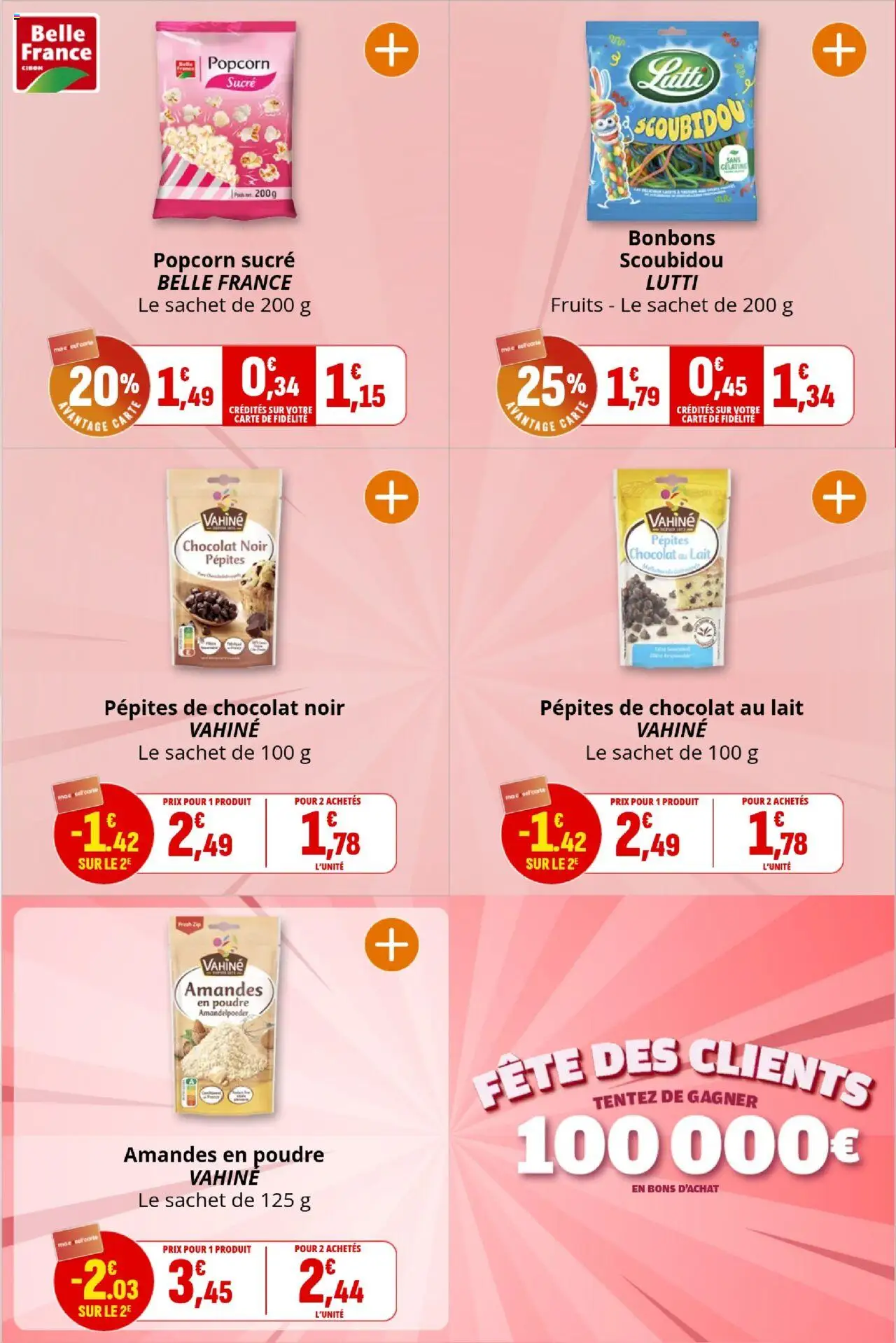 {H1} | Page: 16 | Produits: Sucre, Popcorn, Pois, Lait