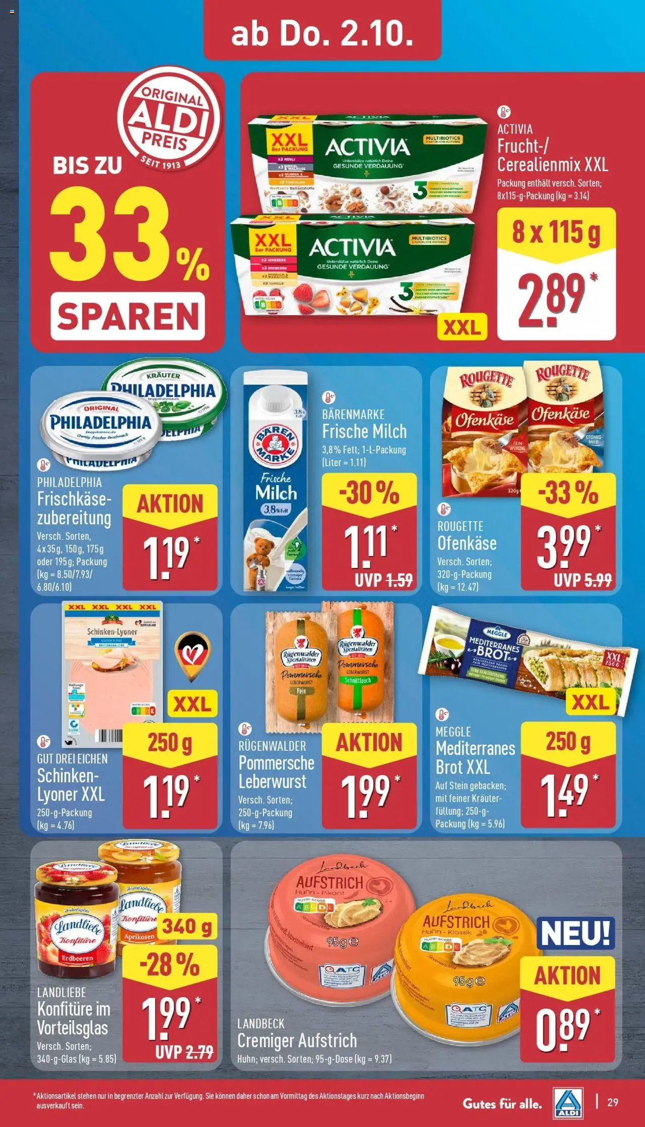 Aldi - ALDI Nord: Wochenangebote – gültig ab 28.09.2025 | Seite: 31 | Produkte: Activia, Milch, Erdbeeren, Frischkase