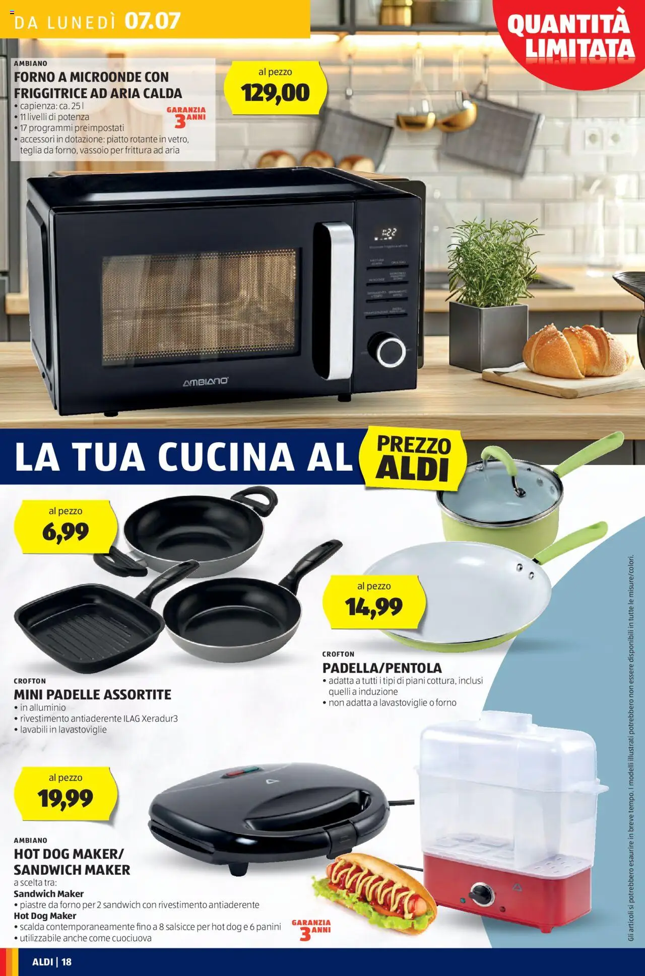 Volantino Aldi del 07.07.2025 | Pagina: 18 | Prodotti: Microonde, Friggitrice ad aria, Vassoio, Friggitrice