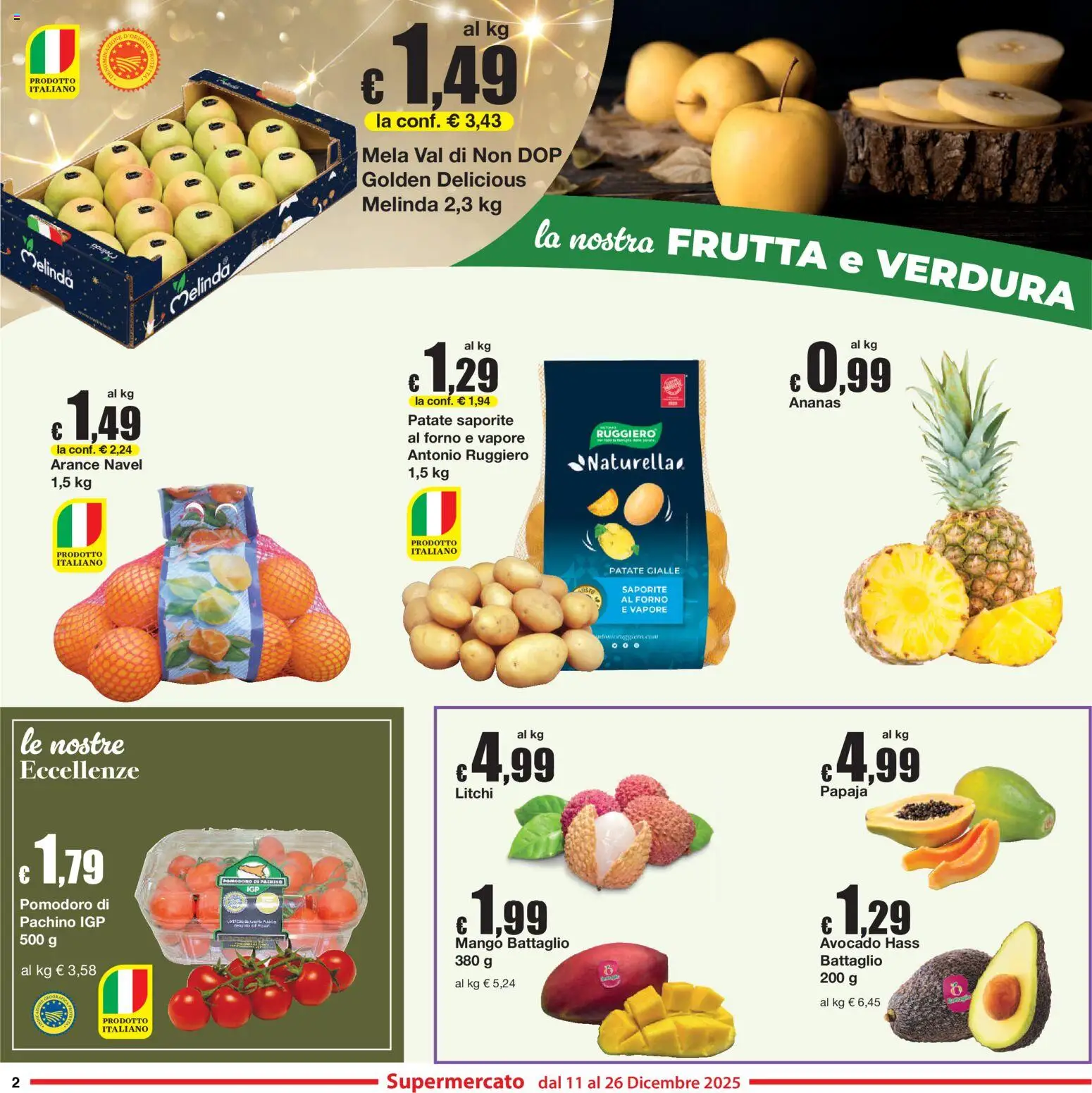 Volantino Sì con Te del 11.12.2025 | Pagina: 2 | Prodotti: Avocado, Frutta, Pomodoro, Forno