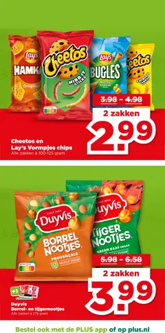 Cheetos en Lay's Vormpjes chips, Alle zakken à 100-125 gram - Voorbeeld van een folder van Plus, geldig van 18.02.2026 | Pagina: 25 | Producten: Chips, Bacon, Cheetos, La