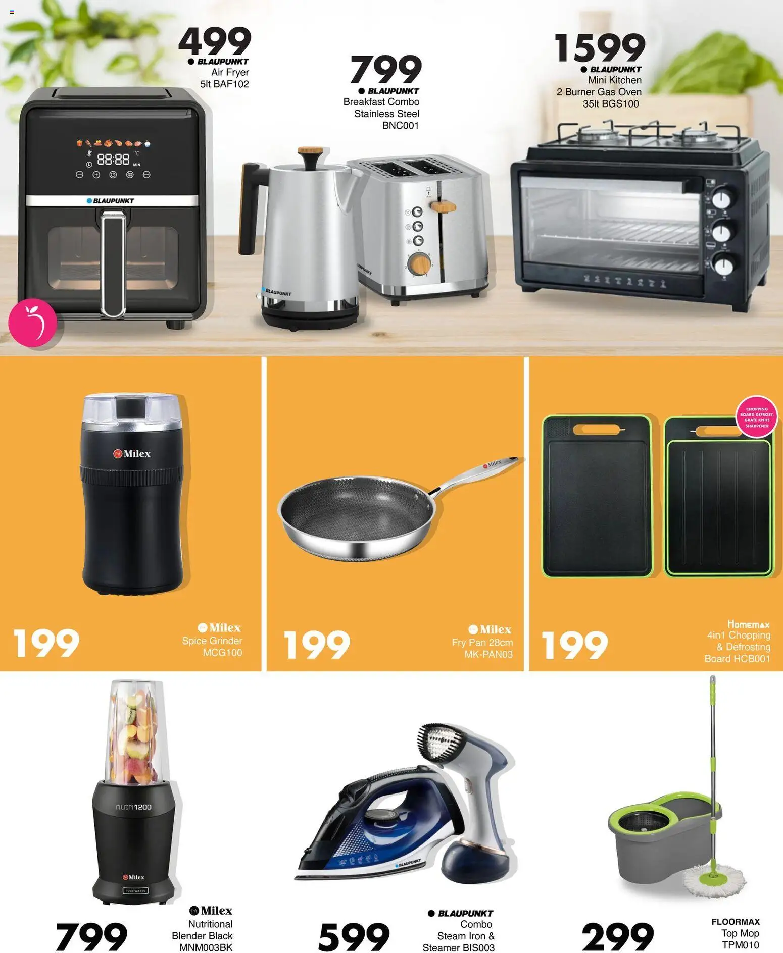 New Save catalogue – valid from 23.04.2026 | Page: 4 | Products: Fryer, Blender, Air fryer, Mop