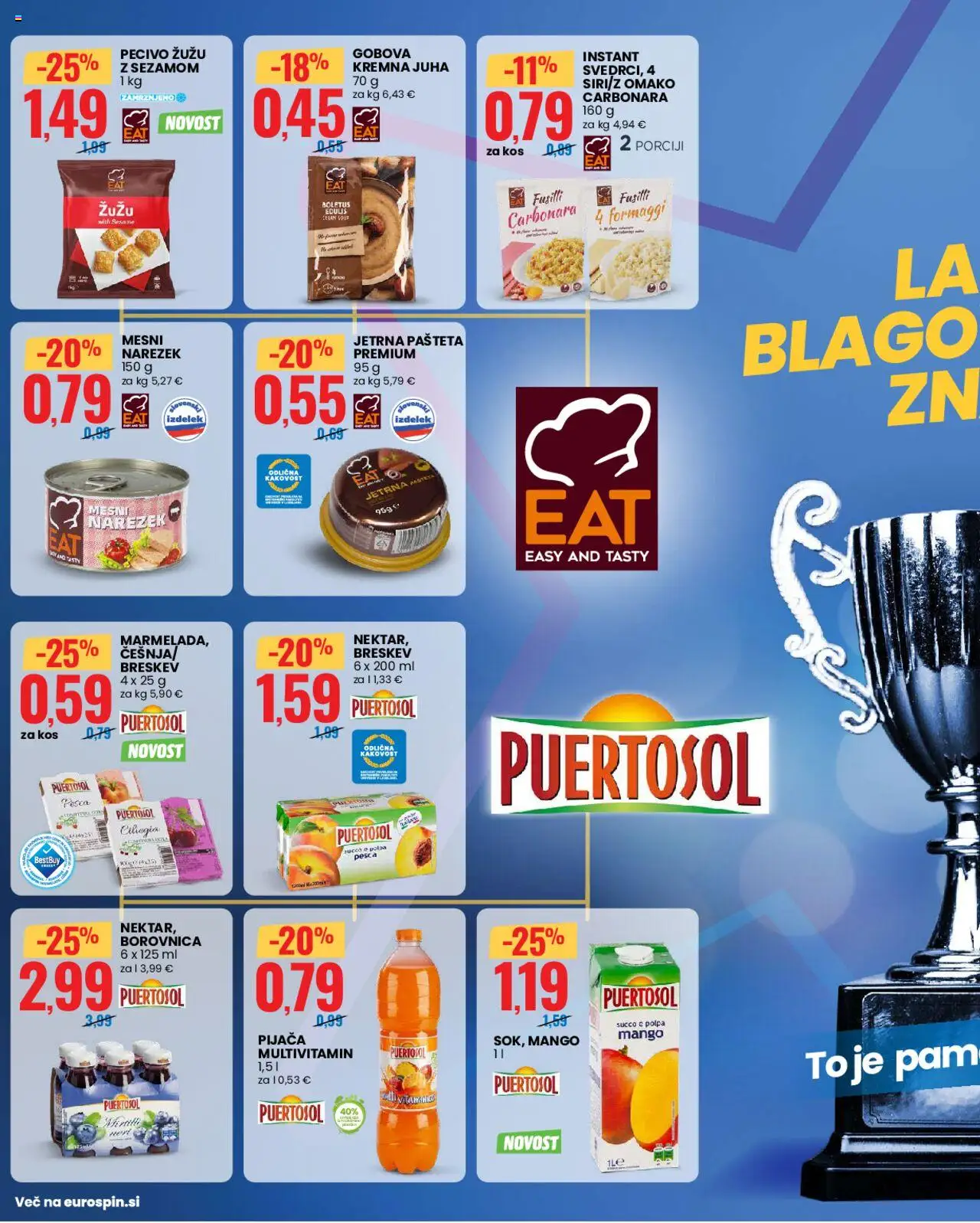 Novi Eurospin katalog ponudbe – veljaven od 16.10.2025 | Stran: 4 | Izdelki: Juha, Pašteta, Narezek, Mango