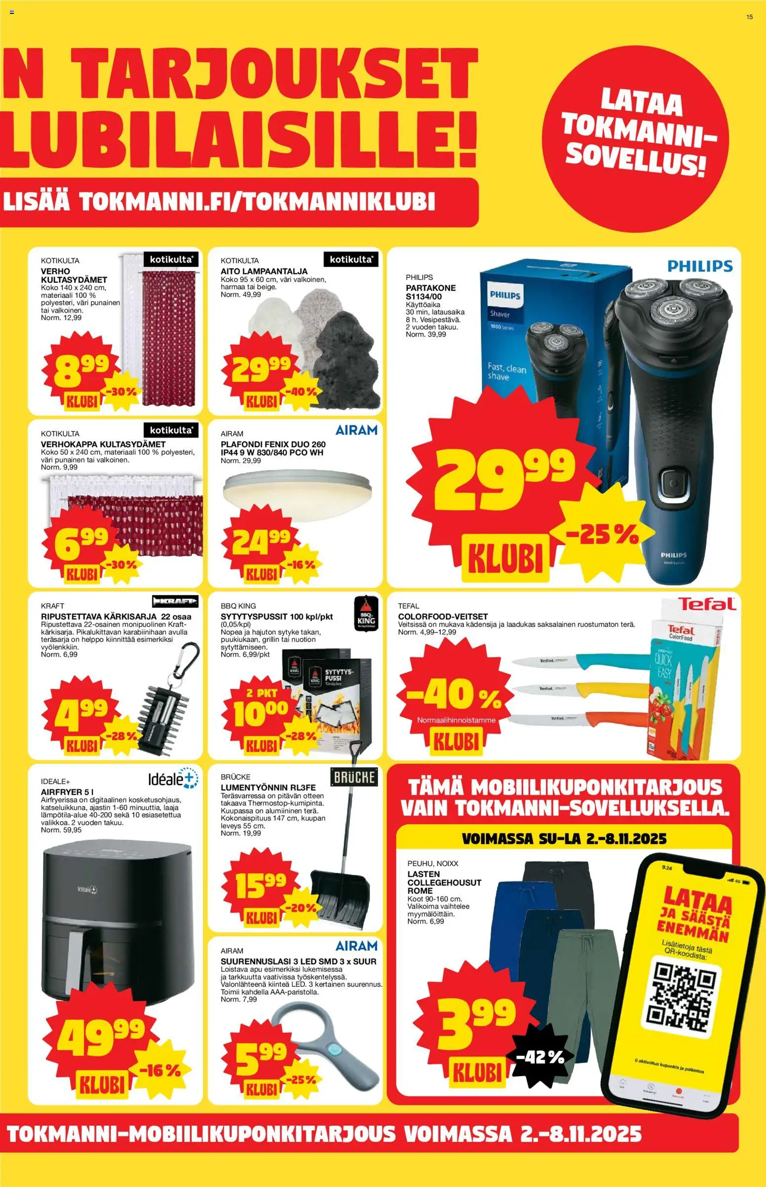 Tokmanni tarjoukset – voimassa 03.11.2025 alkaen | Sivu: 15 | Tuotteet: Verho, Partakone, Suurennuslasi