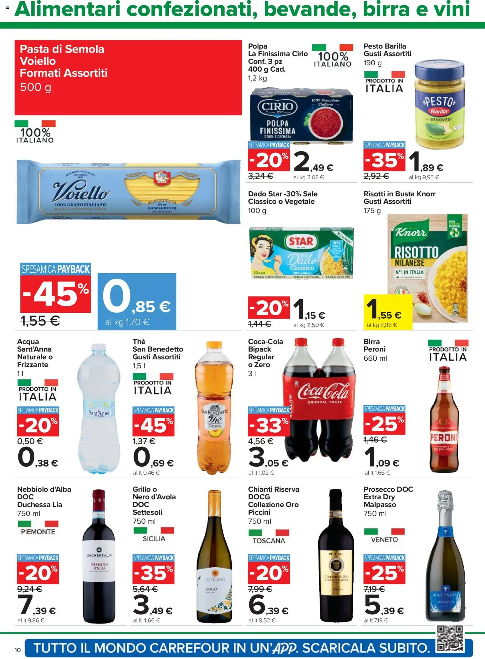Volantino Carrefour del 02.01.2026 | Pagina: 10 | Prodotti: Birra, Acqua, Pasta, Coca Cola