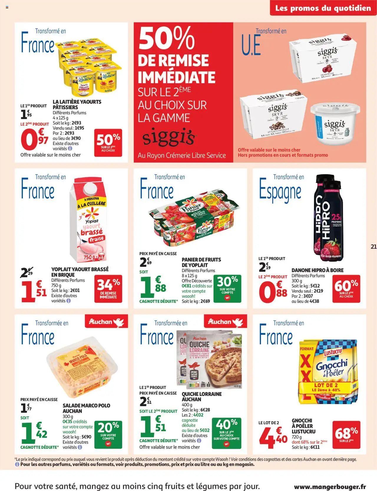 | Page: 21 | Produits: Yaourts, Salade Marco Polo, Fraise, Skyr