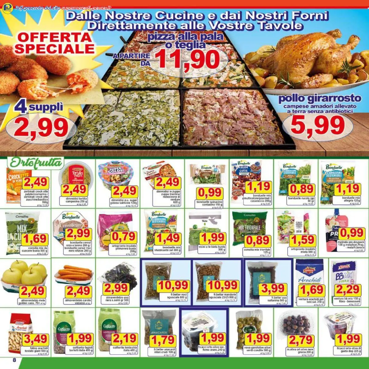 Volantino Pewex del 08.10.2025 | Pagina: 8 | Prodotti: Minestrone, Fagioli, Carote, Uva
