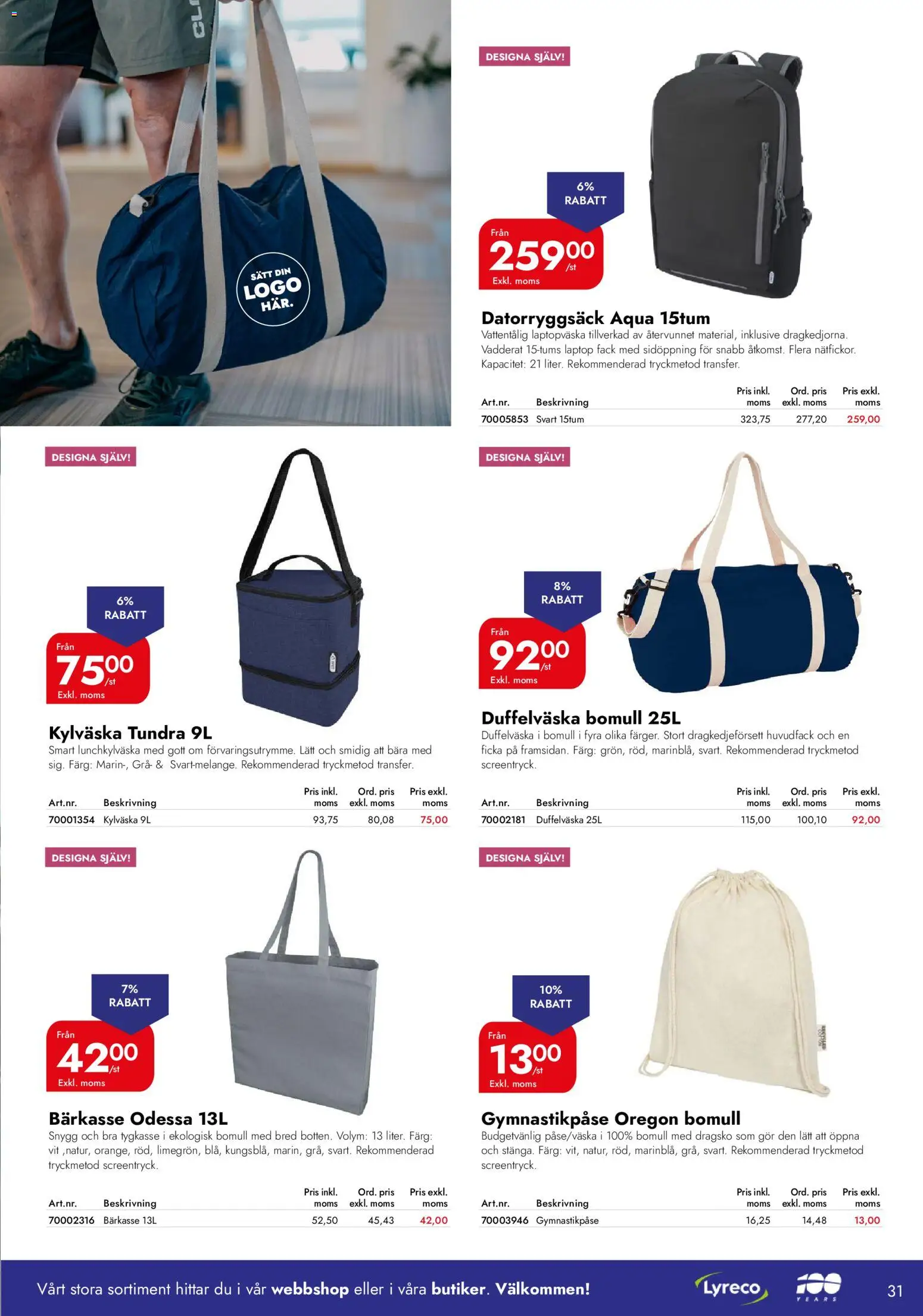 Lyreco reklamblad aktuell från 06.04.2026 | Sida: 31 | Produkter: Datorryggsäck, Kylväska