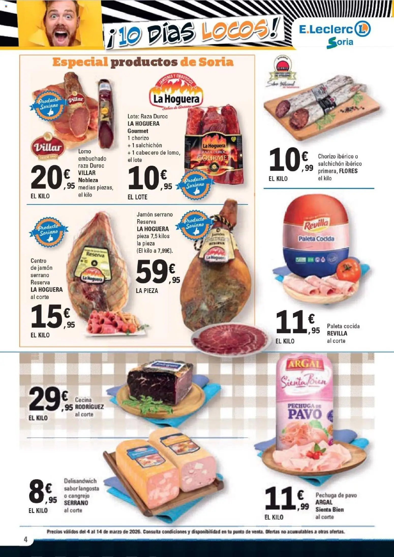 E.Leclerc Soria │ válido desde el 04.03.2026 | Página: 4 | Productos: Jamón serrano, Medias, Jamón