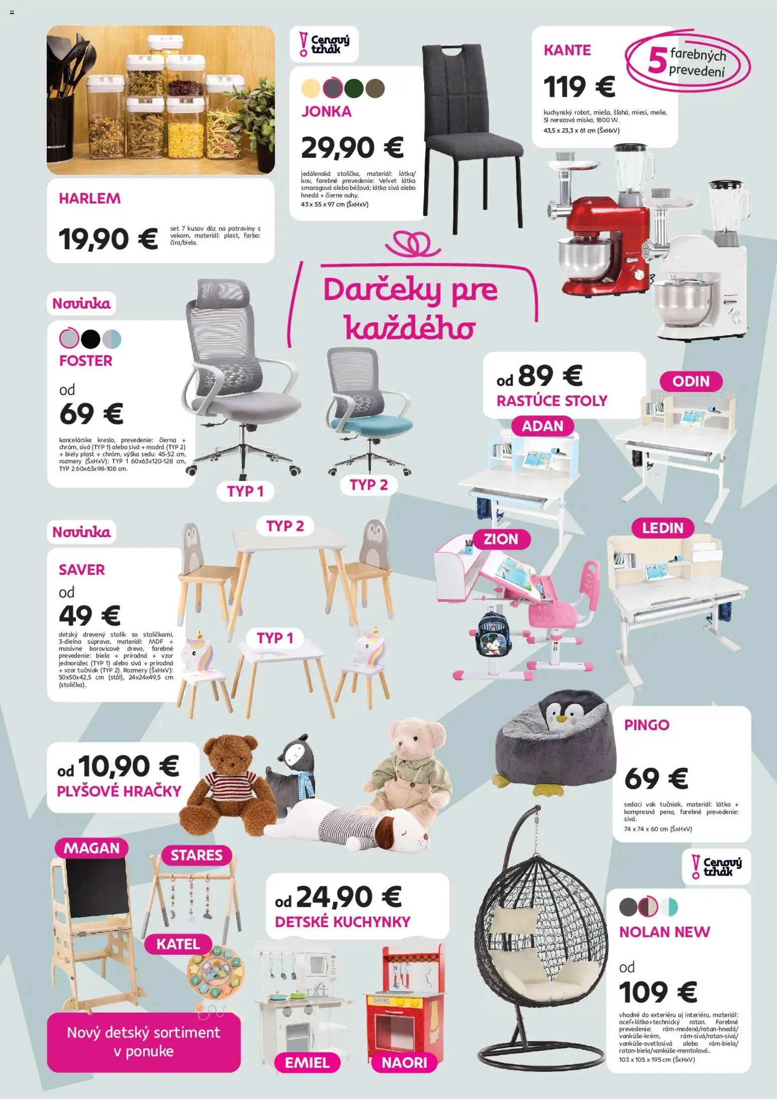 Nové Kondela akcie – leták je platný od 12.11.2025 | Strana: 7 | Produkty: Sedací vak, Stolík, Hračky