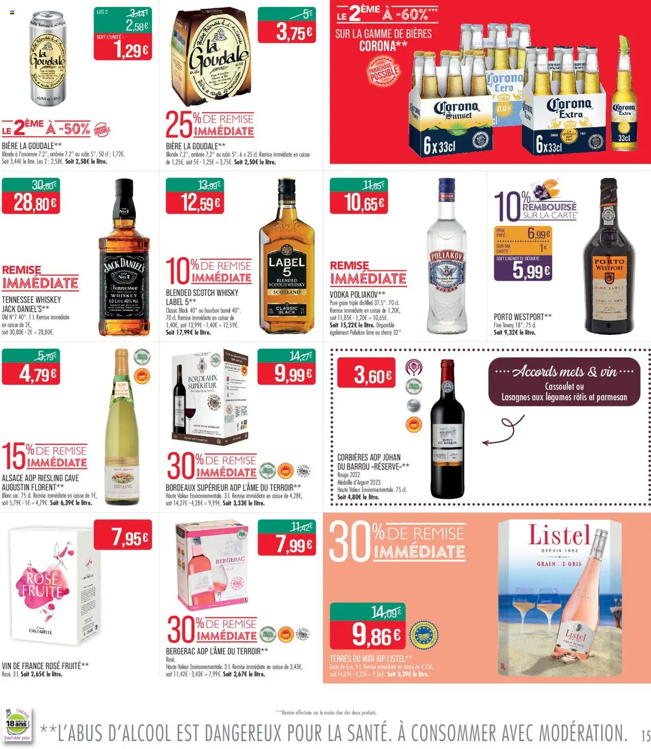  | Page: 15 | Produits: Vodka, Whisky, Goudale, Lasagnes