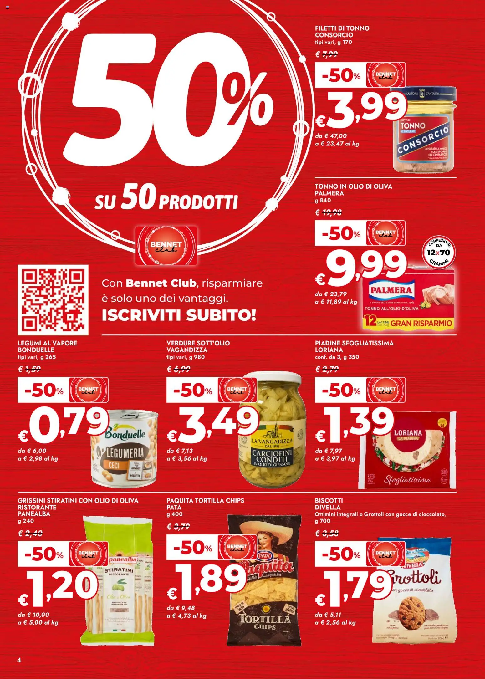 Volantino bennet del 07.04.2026 | Pagina: 4 | Prodotti: Biscotti, Olio, Grissini, Polpette