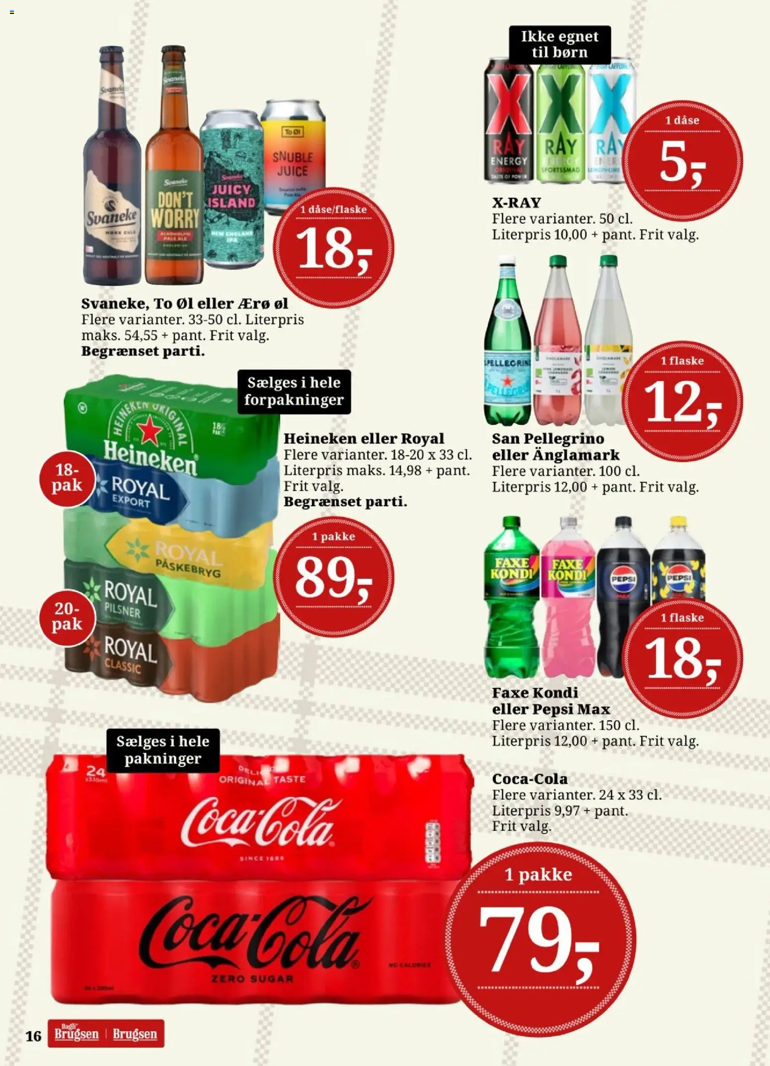 Dagli'Brugsen tilbudsavis – gyldig fra 27.02.2026 | Side: 16 | Produkter: Øl, Lime, Faxe Kondi, Pepsi
