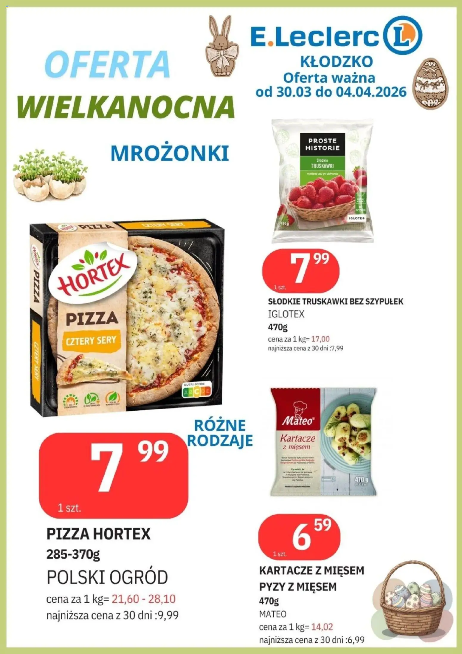 E.Leclerc gazetka - Kłodzko I od 30.03.2026 | Strona: 9 | Produkty: Sery, Pizza, Truskawki, Truskawki bez szypułek