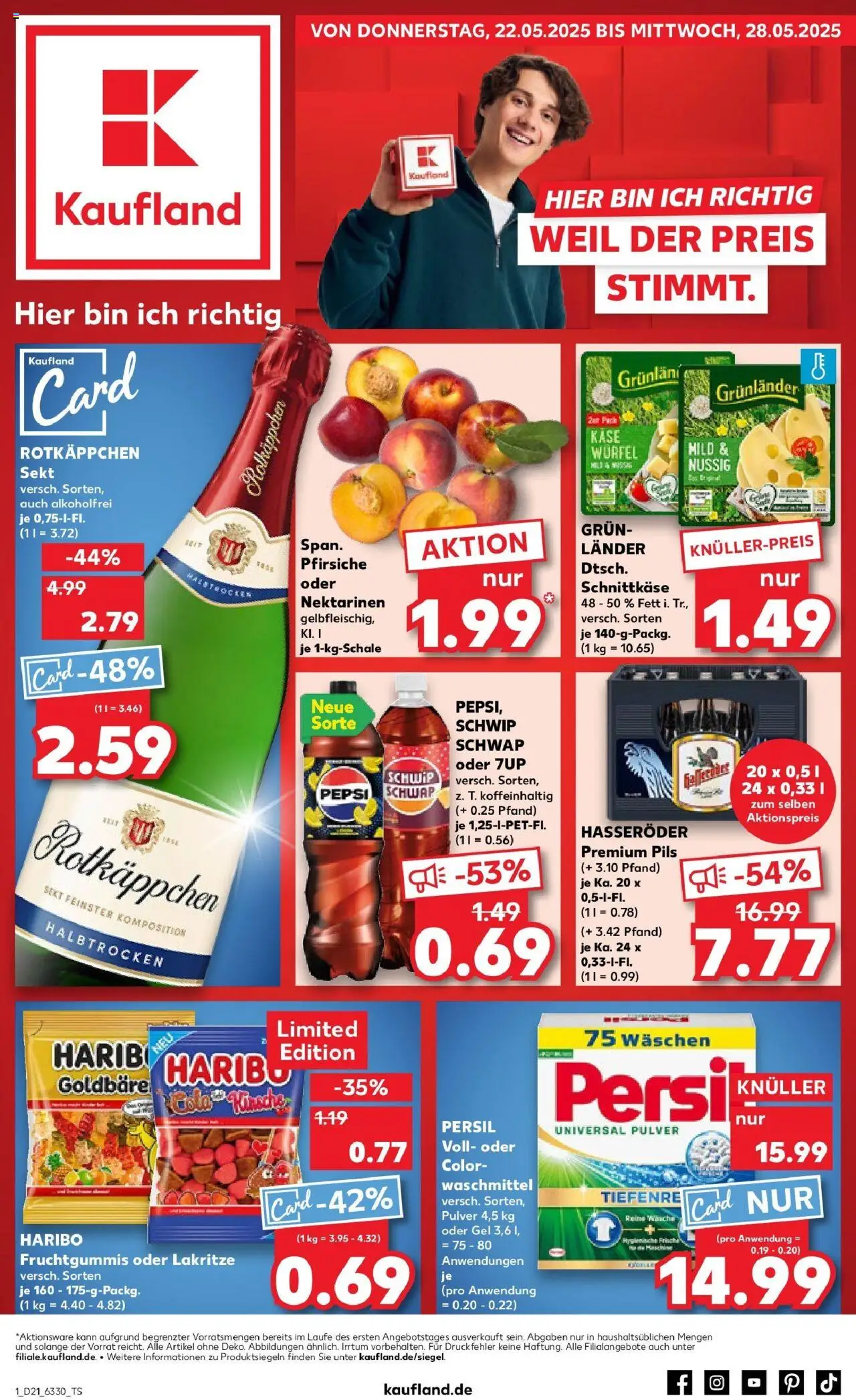 Kaufland prospekt Rheda-Wiedenbrück	 - gültig ab dem 22.05.2025 | Seite: 1 | Produkte: Haribo, Waschmittel, Pepsi, Persil