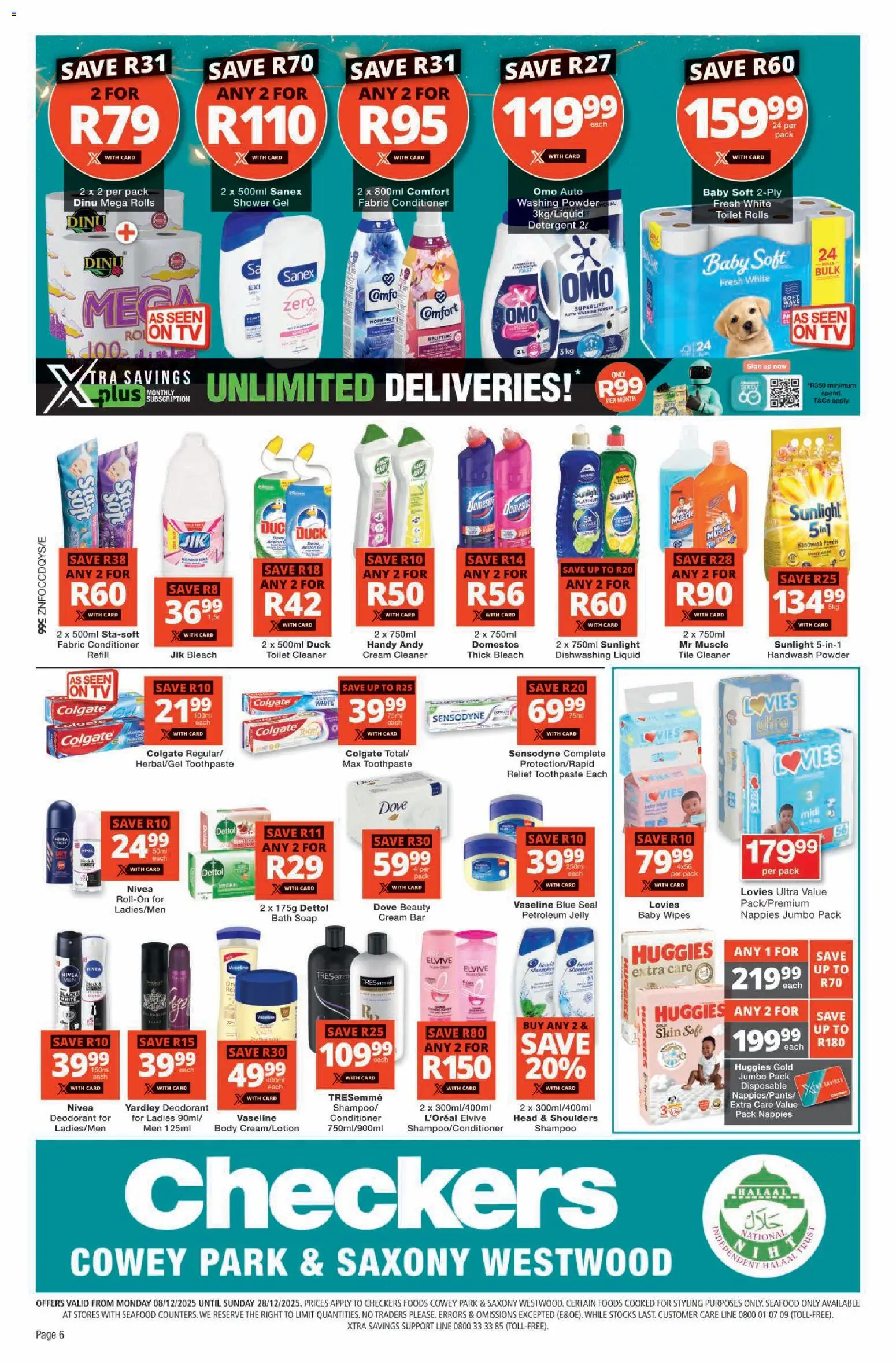 New Checkers catalogue – valid from 08.12.2025 | Page: 6 | Products: Handwash, Shower, Powder, Shampoo