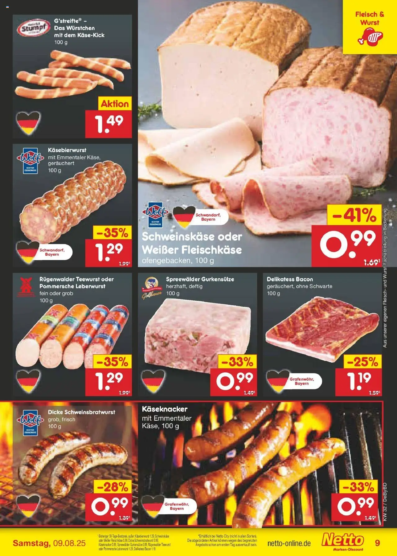 Netto Marken-Discount prospekt Buttenwiesen	 - gültig ab dem 04.08.2025 | Seite: 11 | Produkte: Wurst, Fleisch
