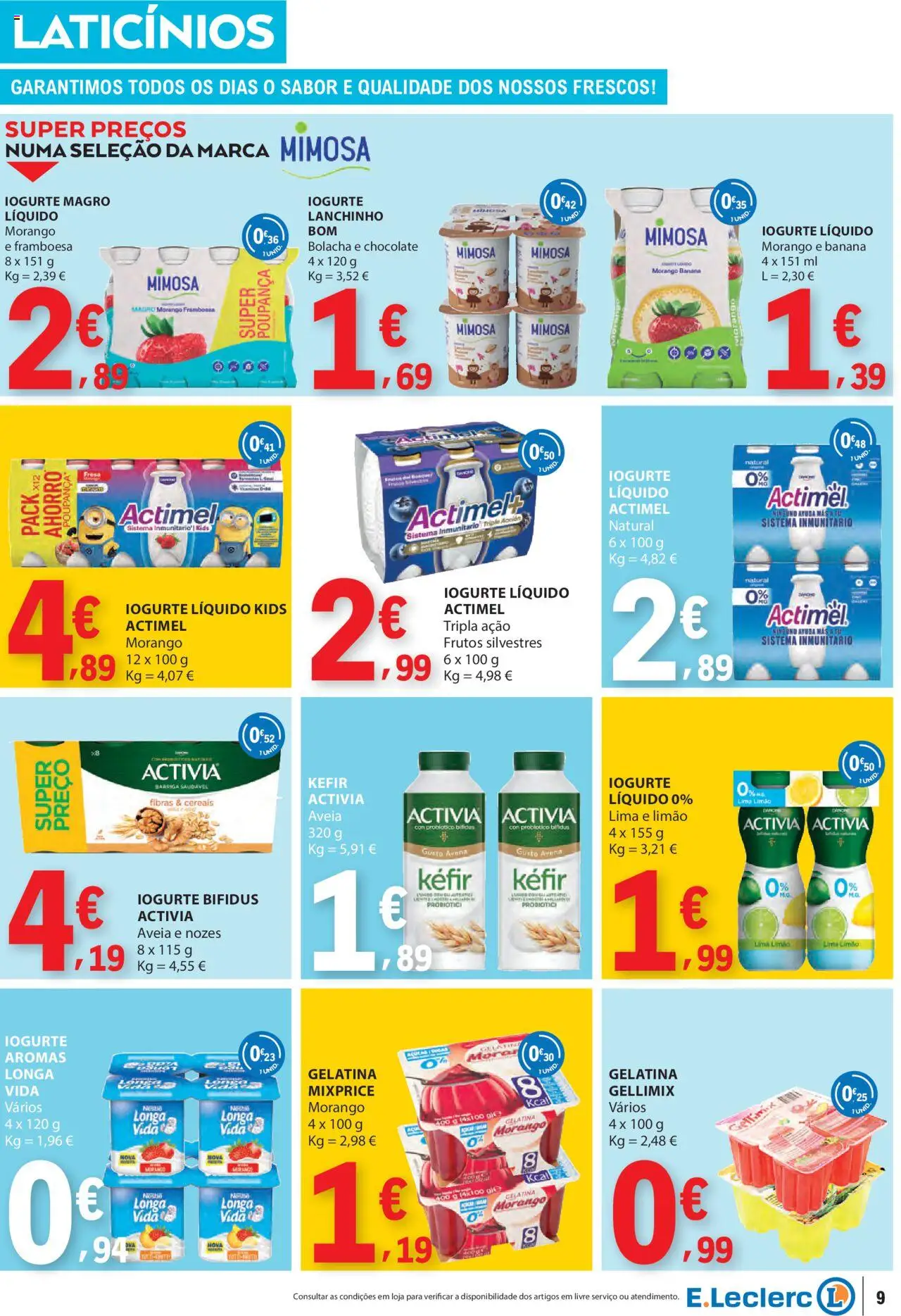 E.Leclerc folheto │ válido de 04.09.2025 | Página: 9 | Produtos: Aveia, Iogurte, Chocolate, Cereais