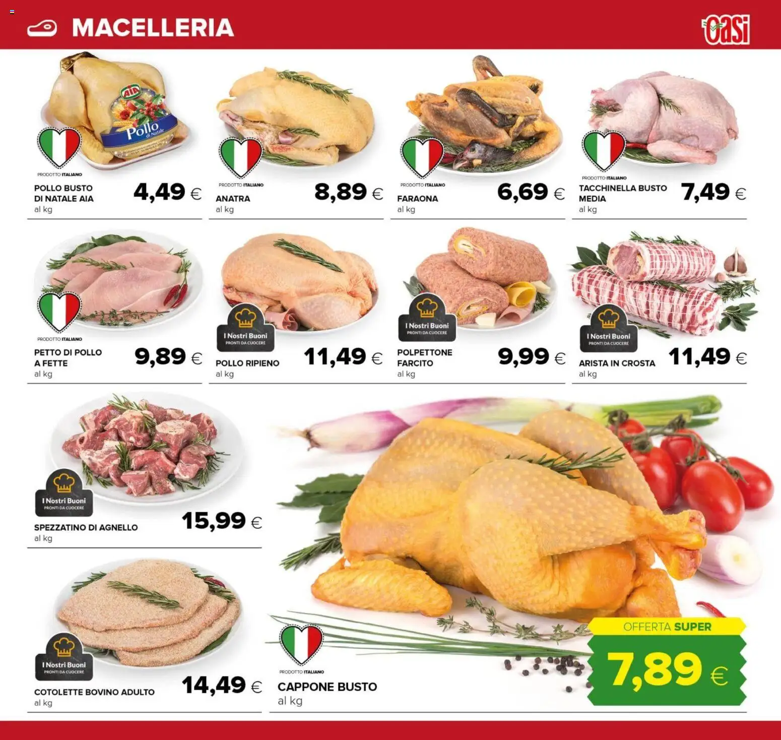 Volantino Oasi del 15.12.2025 | Pagina: 15 | Prodotti: Bovino, Petto di Pollo, Pollo, Agnello