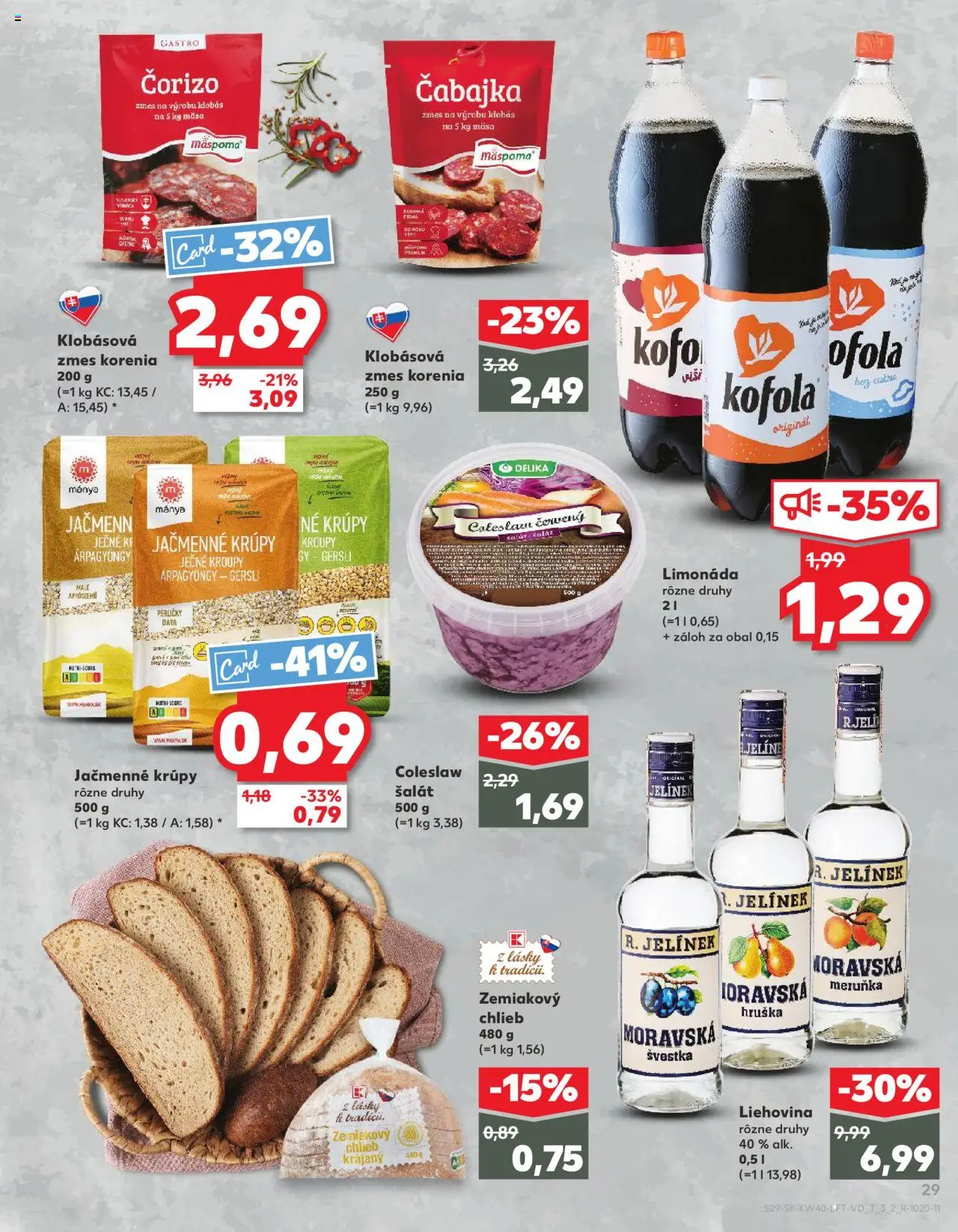 Nové Kaufland akcie – leták je platný od 02.10.2025 | Strana: 29 | Produkty: Chlieb, Kofola, Šalát