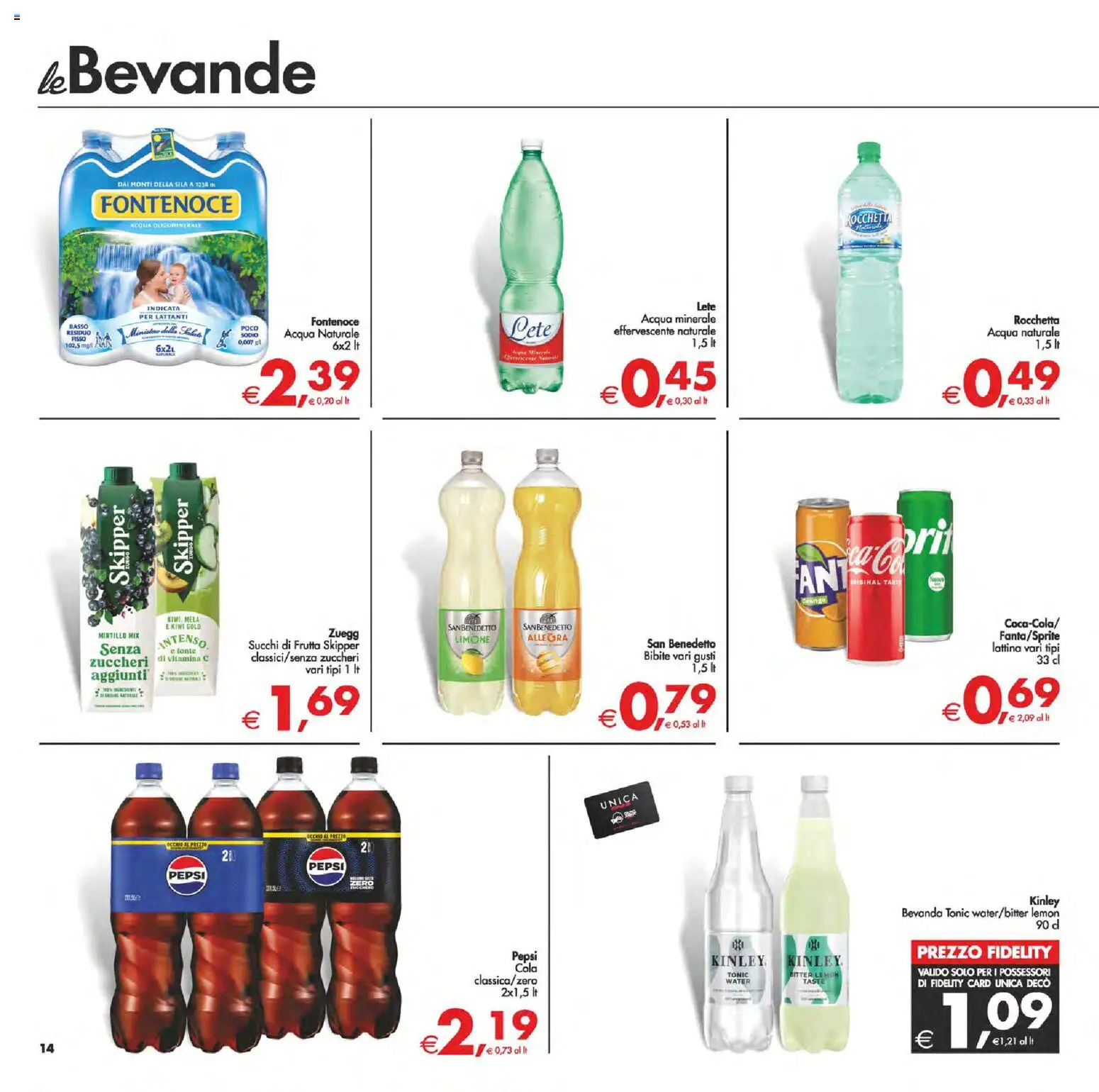 Volantino Decò del 24.10.2025 | Pagina: 14 | Prodotti: Acqua, Limone, Bibite, Pepsi