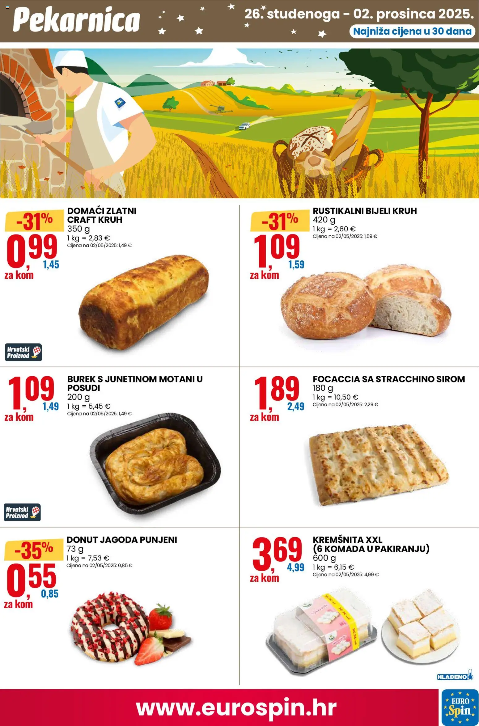 Eurospin katalog | vrijedi od 26.11.2025 | Stranica: 11 | Proizvodi: Kruh, Burek