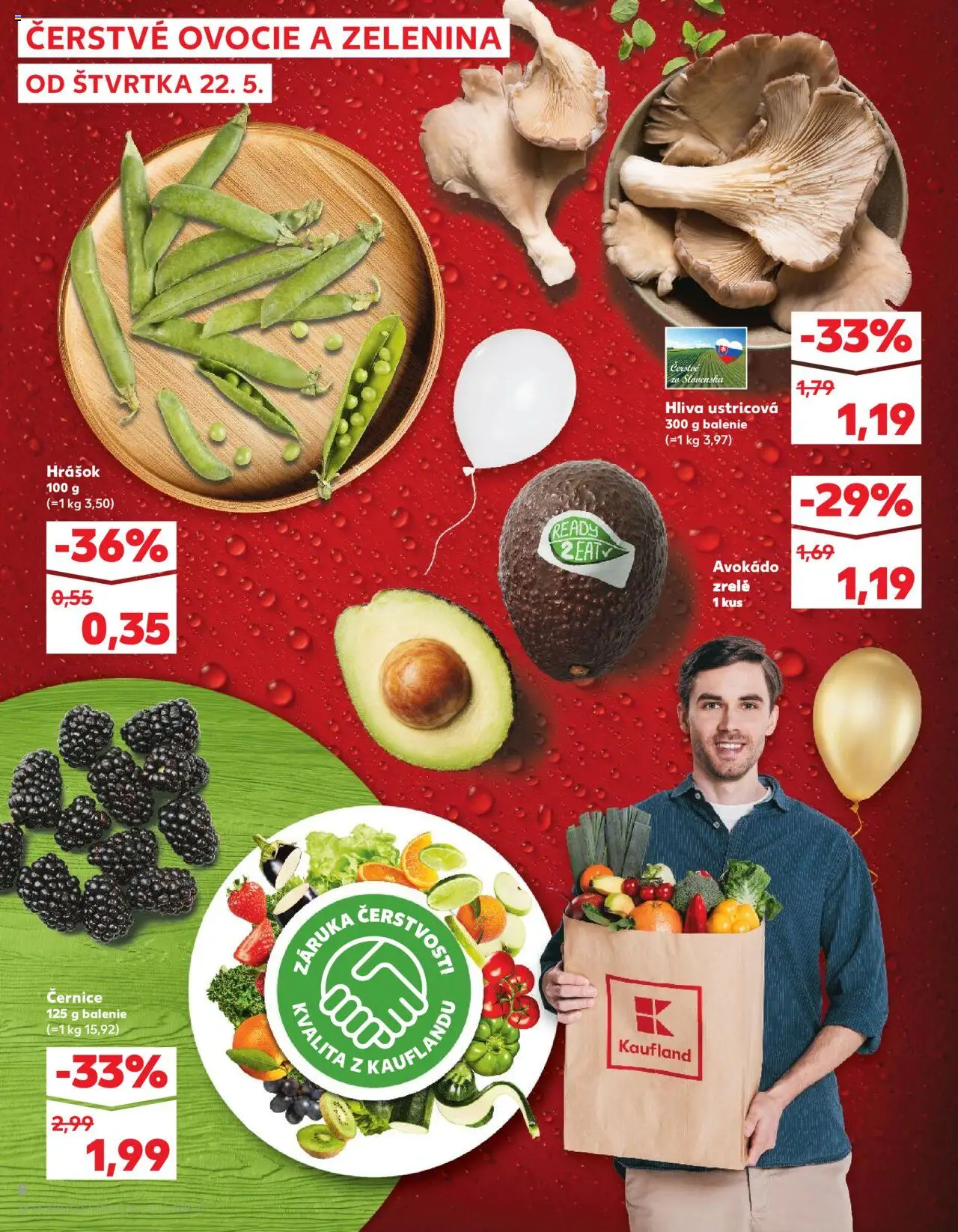 Nové Kaufland akcie – leták je platný od 22.05.2025 | Strana: 8 | Produkty: Hrášok, Avokádo, Ovocie