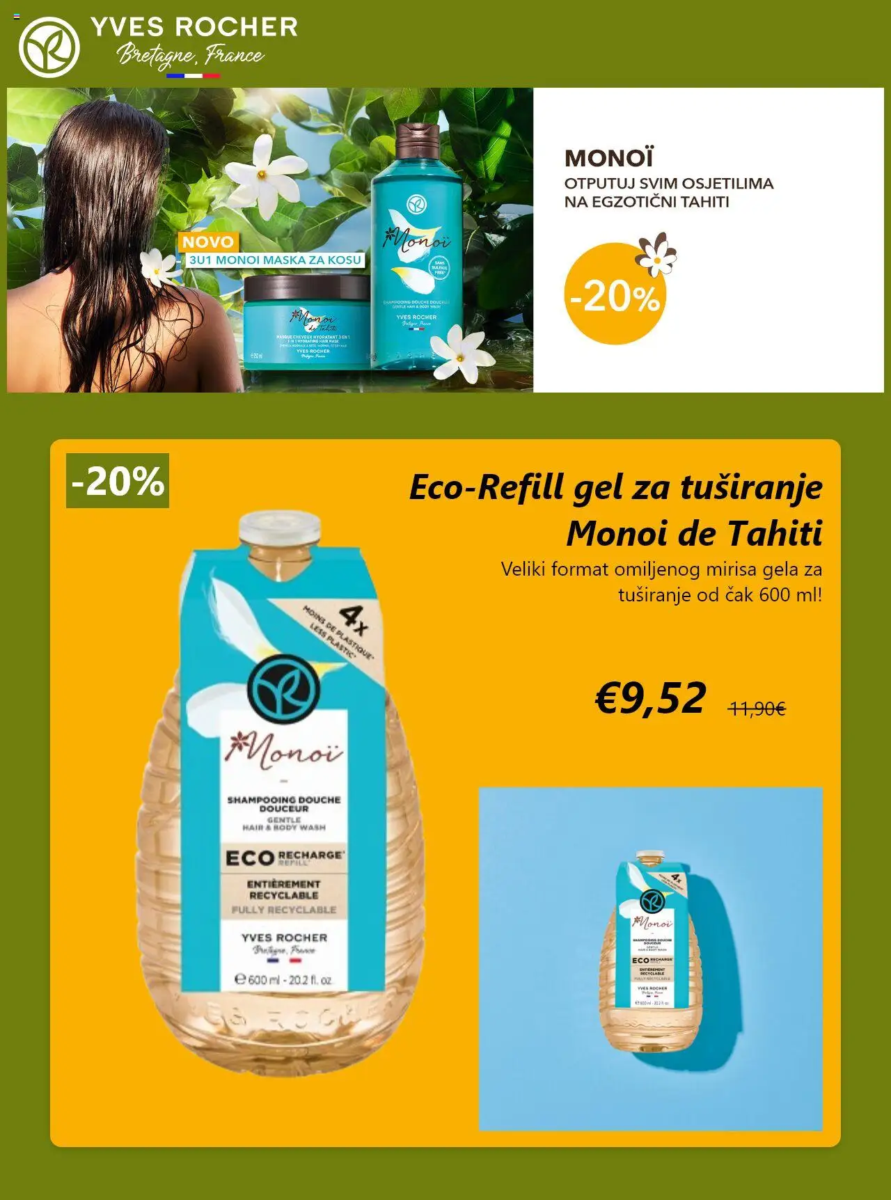 Yves Rocher katalog | vrijedi od 04.08.2025 | Stranica: 2 | Proizvodi: Maska za kosu, Maska, Gel za tuširanje
