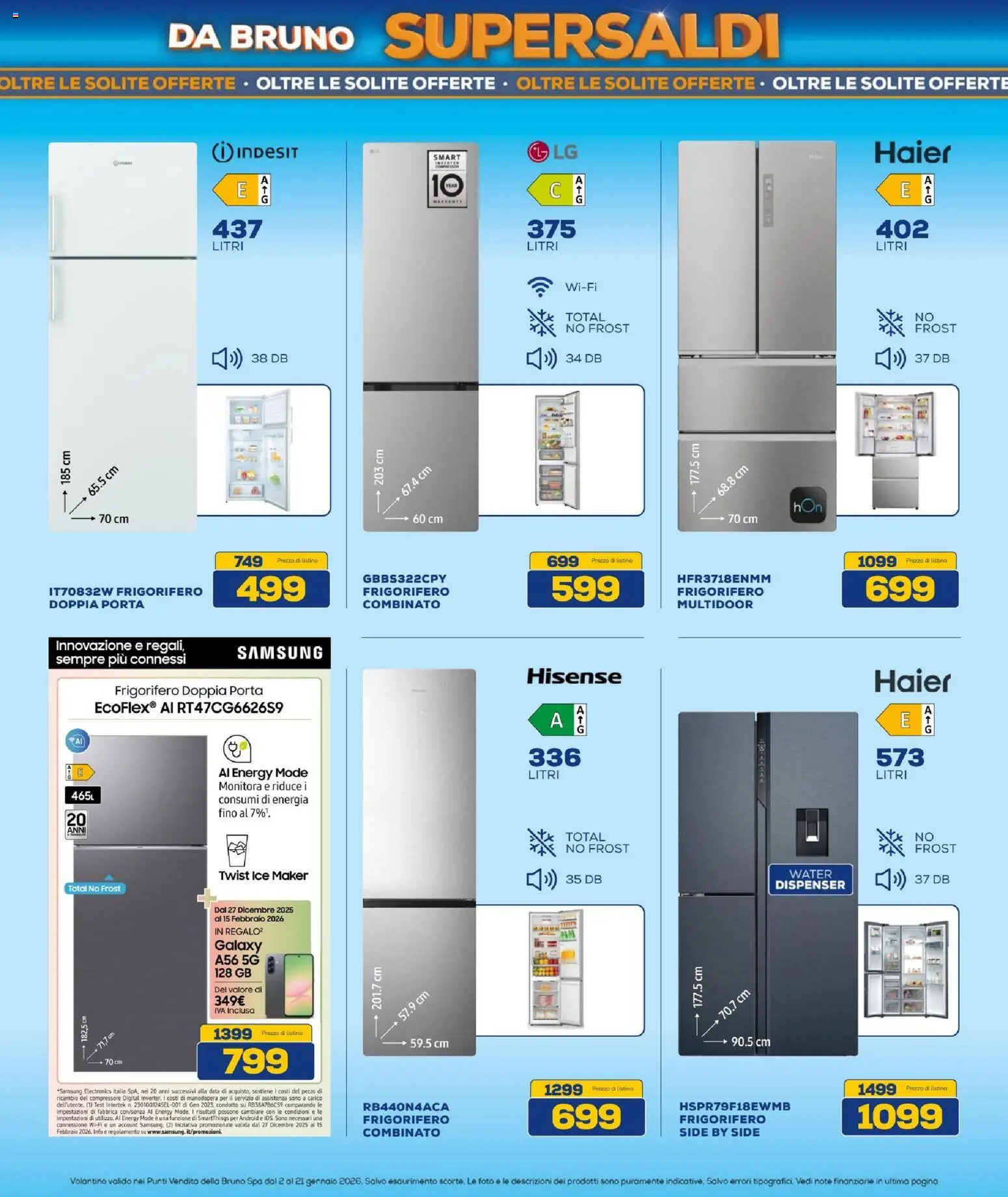 Volantino BRUNO del 02.01.2026 | Pagina: 18 | Prodotti: Compressore, Data, Frigorifero, Samsung