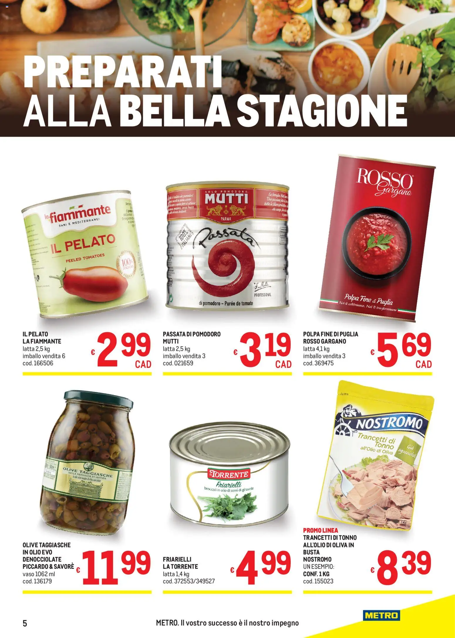 Volantino Metro del 16.04.2026 | Pagina: 5 | Prodotti: Olive, Passata di pomodoro, Broccoli, Mutti