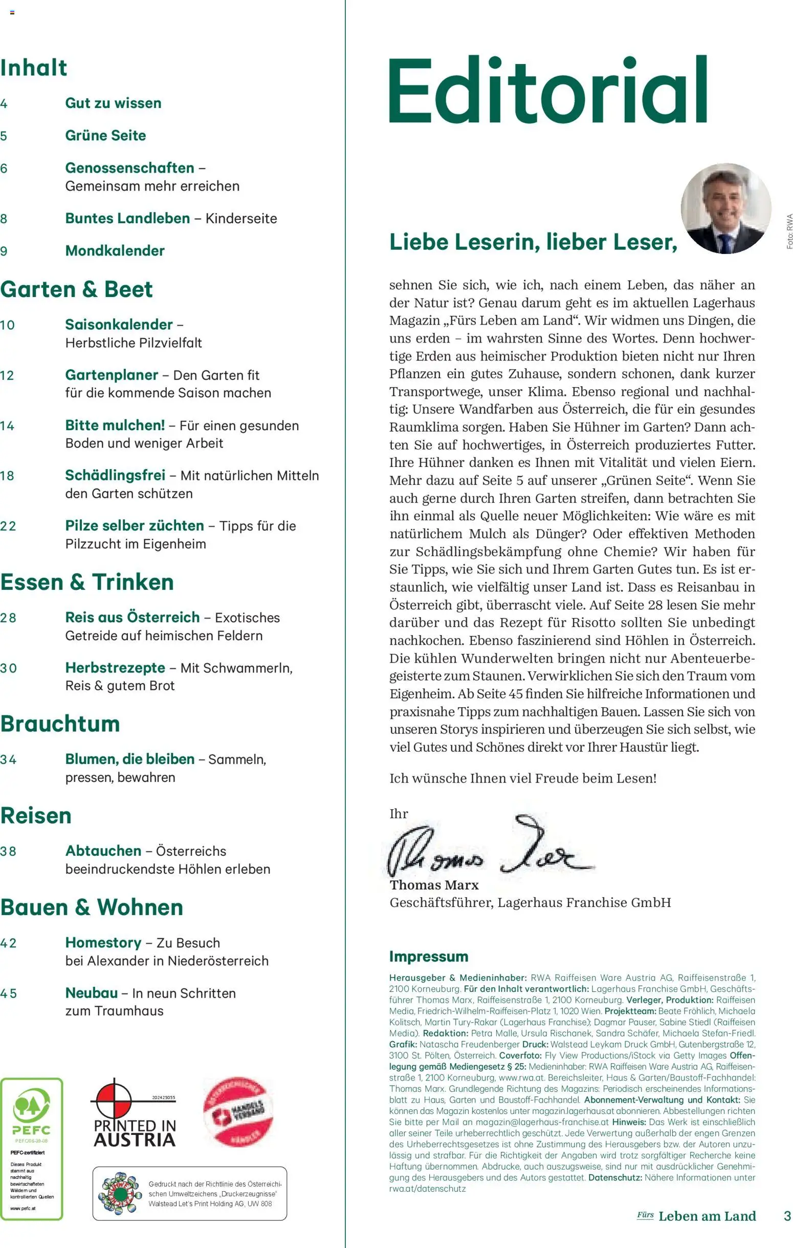 Lagerhaus Fürs Leben am Land gültig ab 01.11.2025 | Seite: 3 | Produkte: Getreide, Brot, Reis