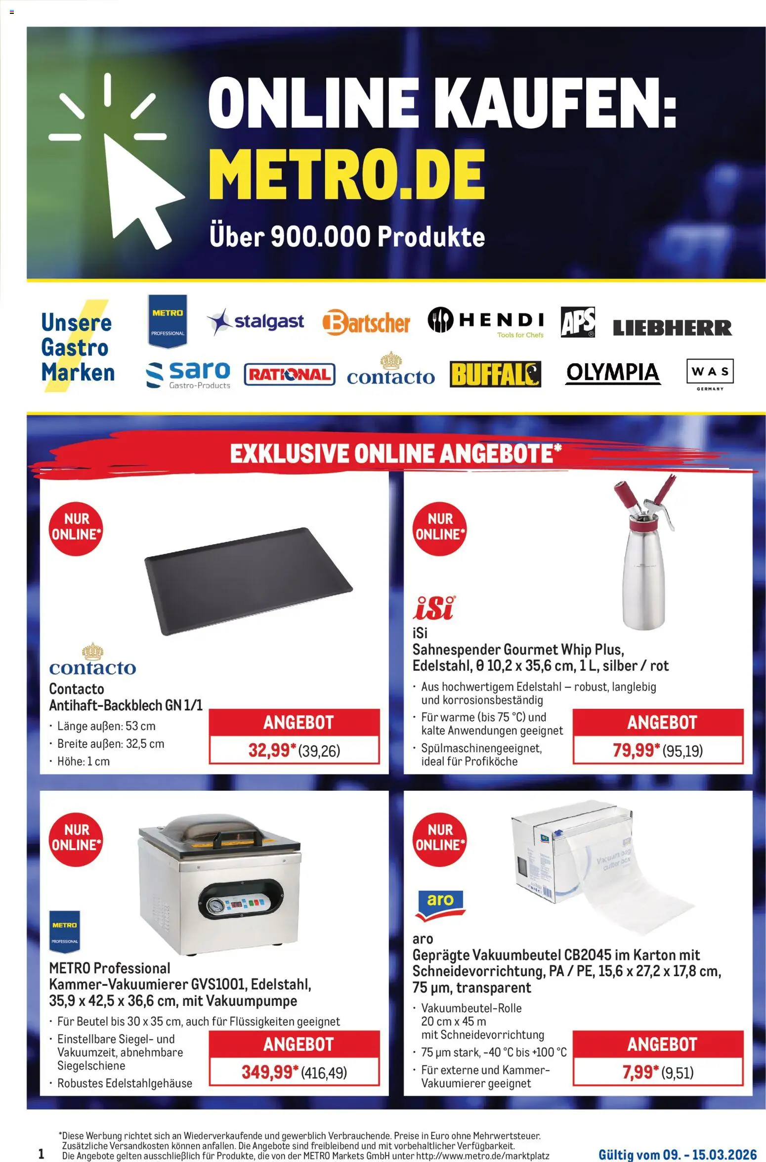 Metro Online: Wochen-Angebote – gültig ab 09.03.2026 | Seite: 1 | Produkte: Liebherr, Vakuumierer, Box