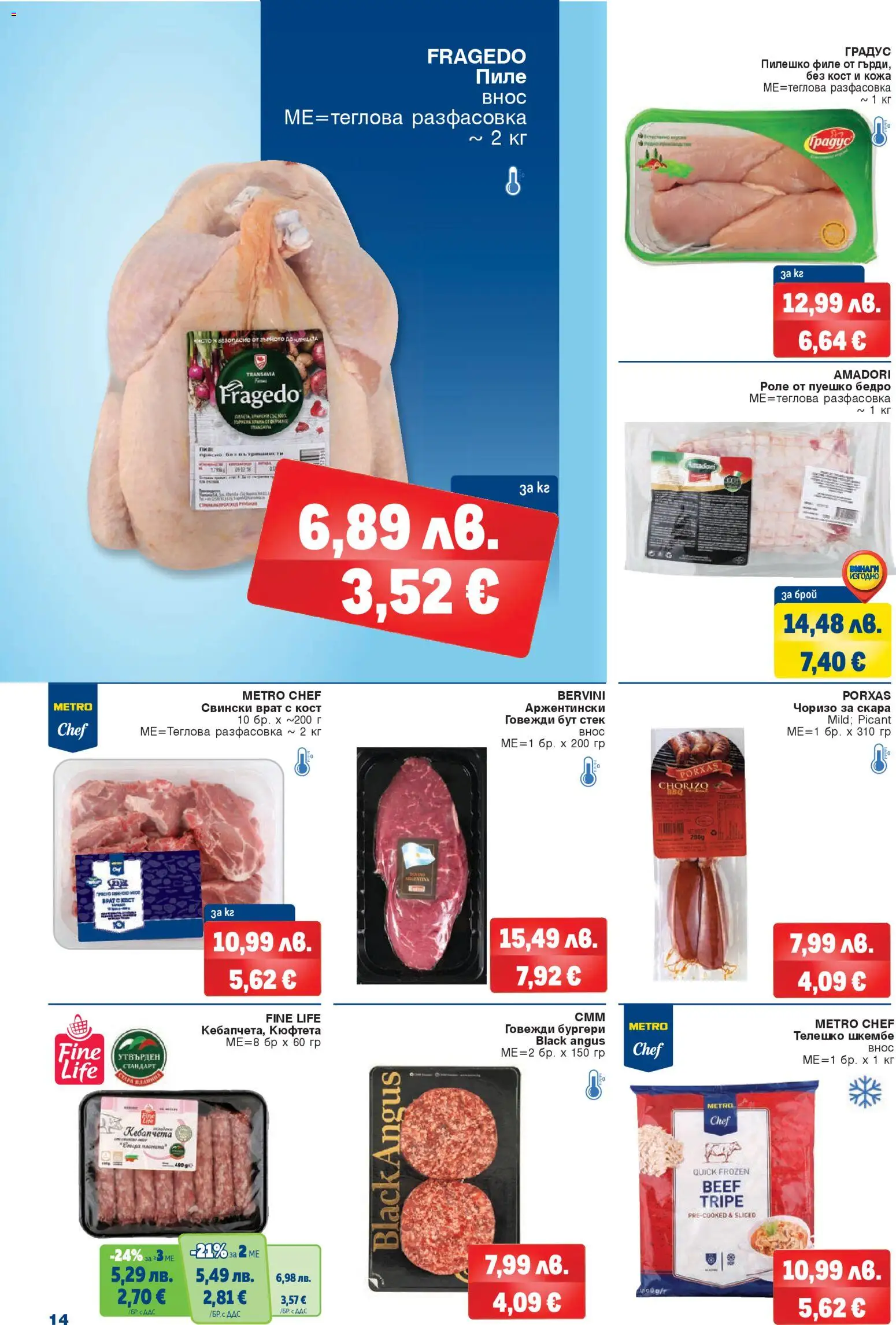 {H1} | Страница: 14 | Продукти: Пиле, Bandage, Филе, Пилешко