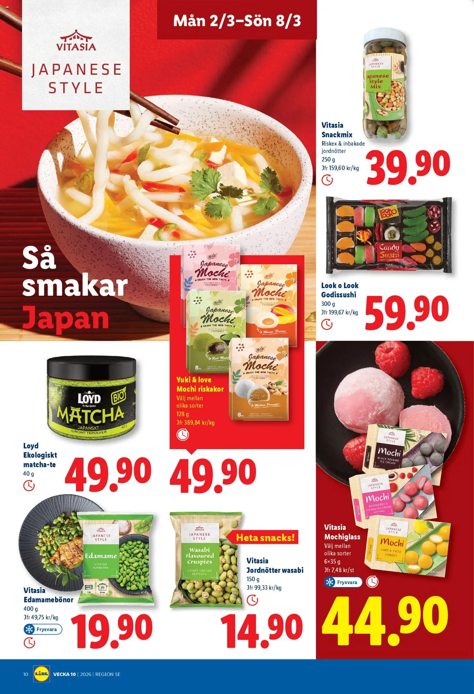 Lidl reklamblad aktuell från 02.03.2026 | Sida: 10 | Produkter: Jordnötter, Riskakor, Lime, Edamame