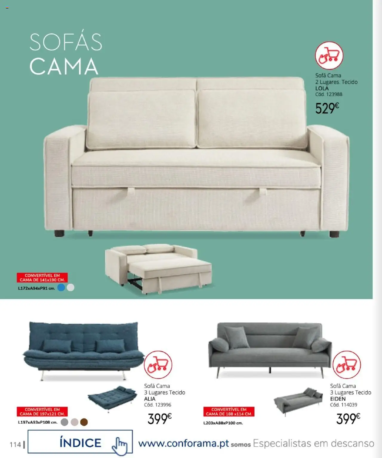 Conforama - Descanso  │ válido de 07.08.2025 | Página: 114 | Produtos: Sofás, Cama, Sofá