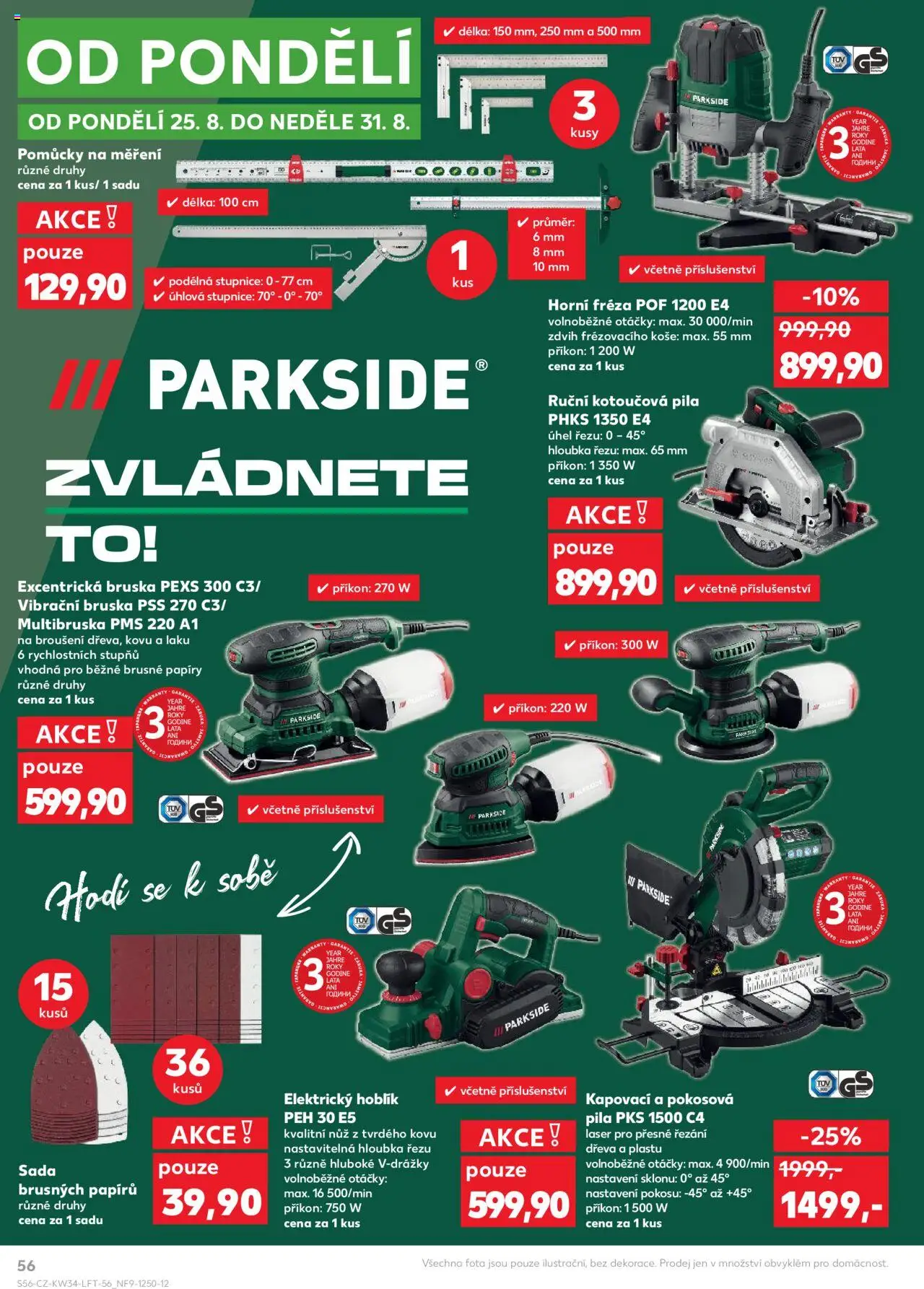 Kaufland leták - Brno od 20.08.2025 | Strana: 56 | Produkty: Parkside, Hoblík, Bruska, Nůž