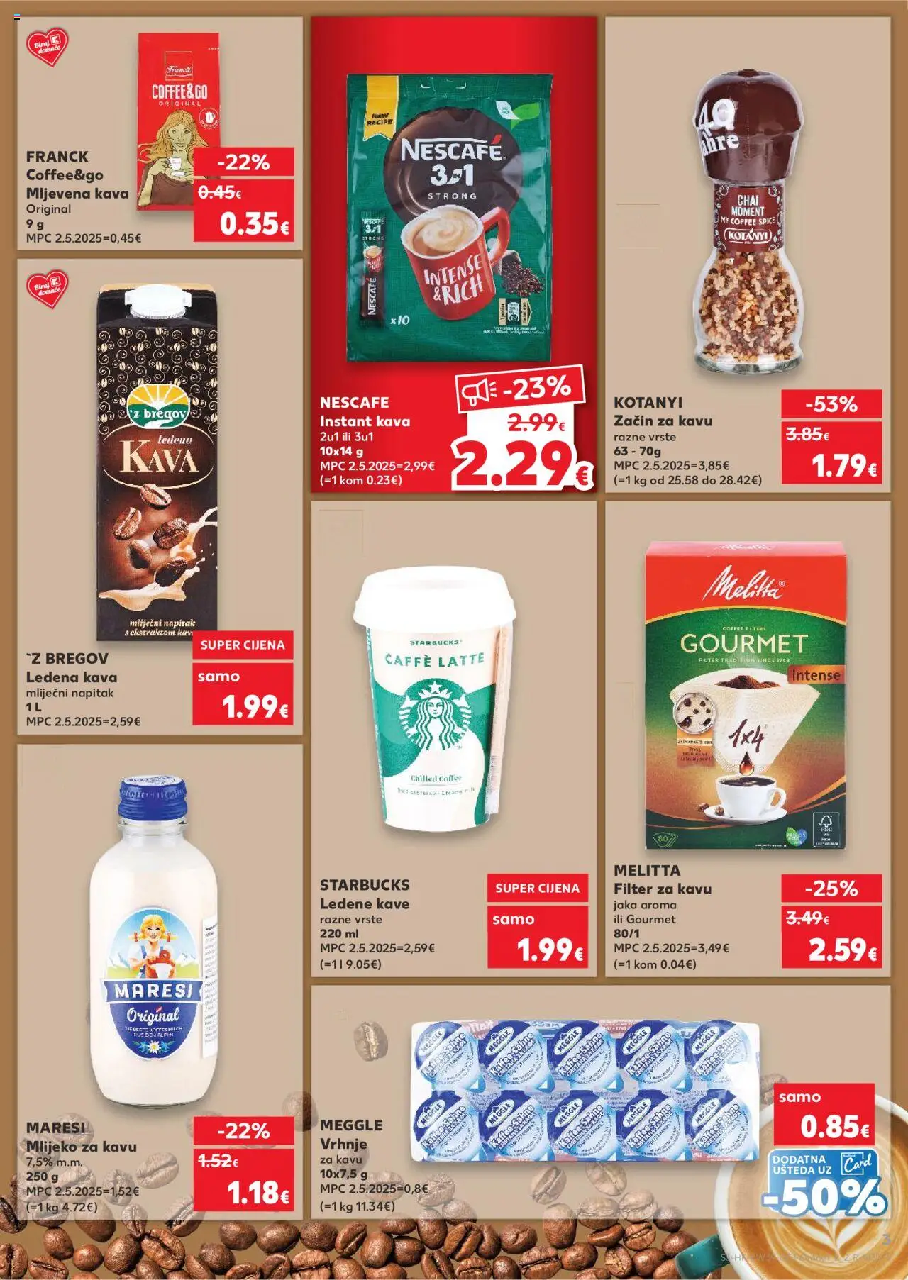 Kaufland HR akciós ujság - amely érvényes a következő dátumtól: 24.09.2025 | Oldal: 3 | Termékek: Nescafé, Kávé