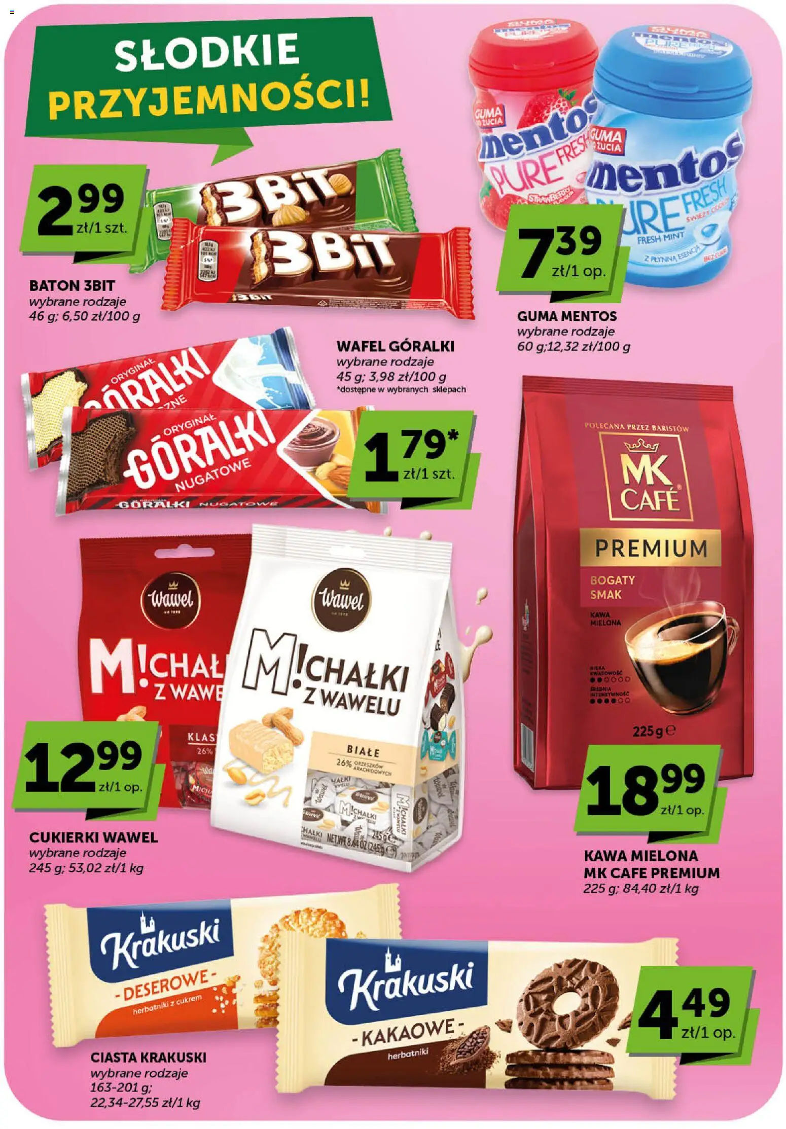 Groszek gazetka - Minimarket od 12.03.2026 | Strona: 13 | Produkty: Herbatniki, Baton, Kawa, Cukierki