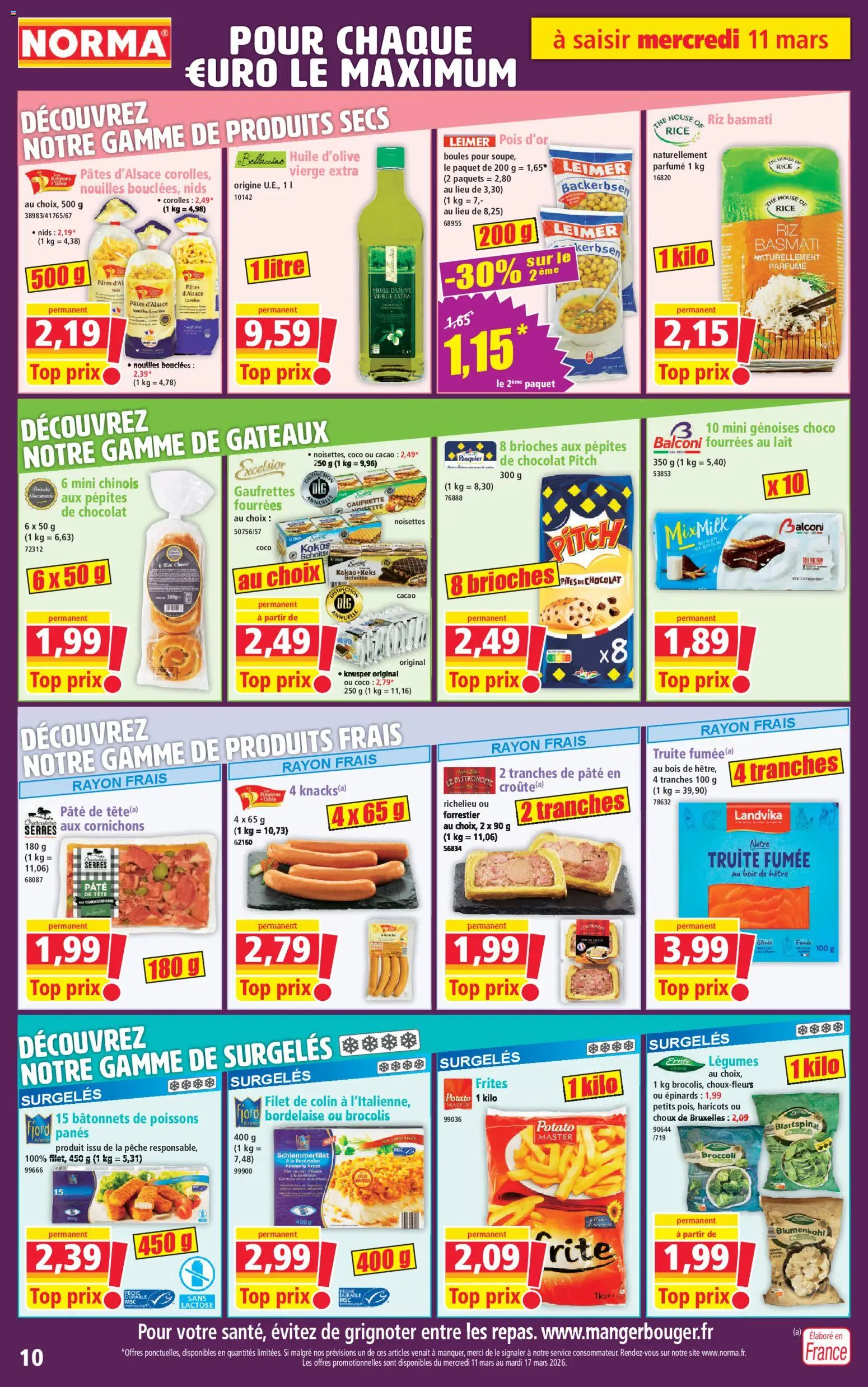 {H1} | Page: 10 | Produits: Huile d'olive vierge, Huile, Chocolat, Pâtes