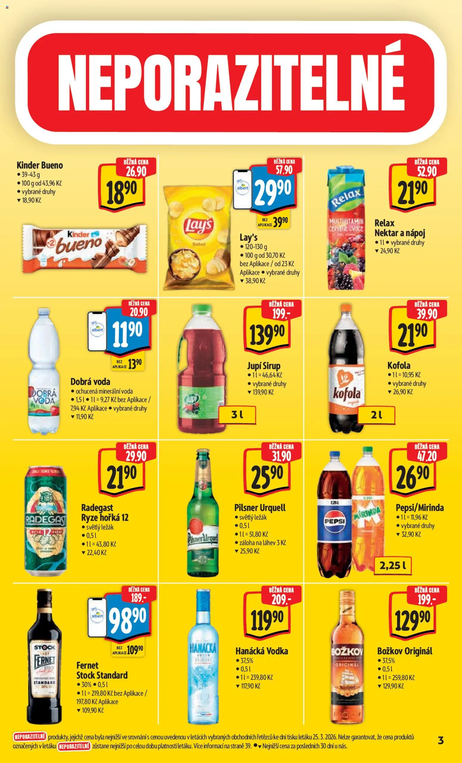 Albert leták - Hypermarket od 01.04.2026 | Strana: 7 | Produkty: Dobrá voda, Hanácká vodka, Pepsi, Minerální voda