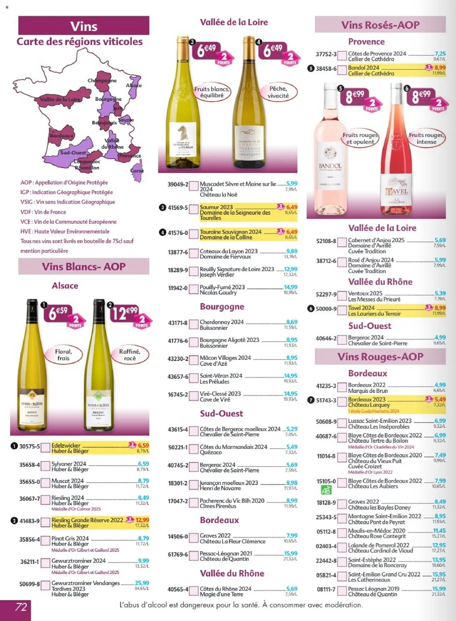 {H1} | Page: 72 | Produits: Champagne, Vin, Coteaux du layon