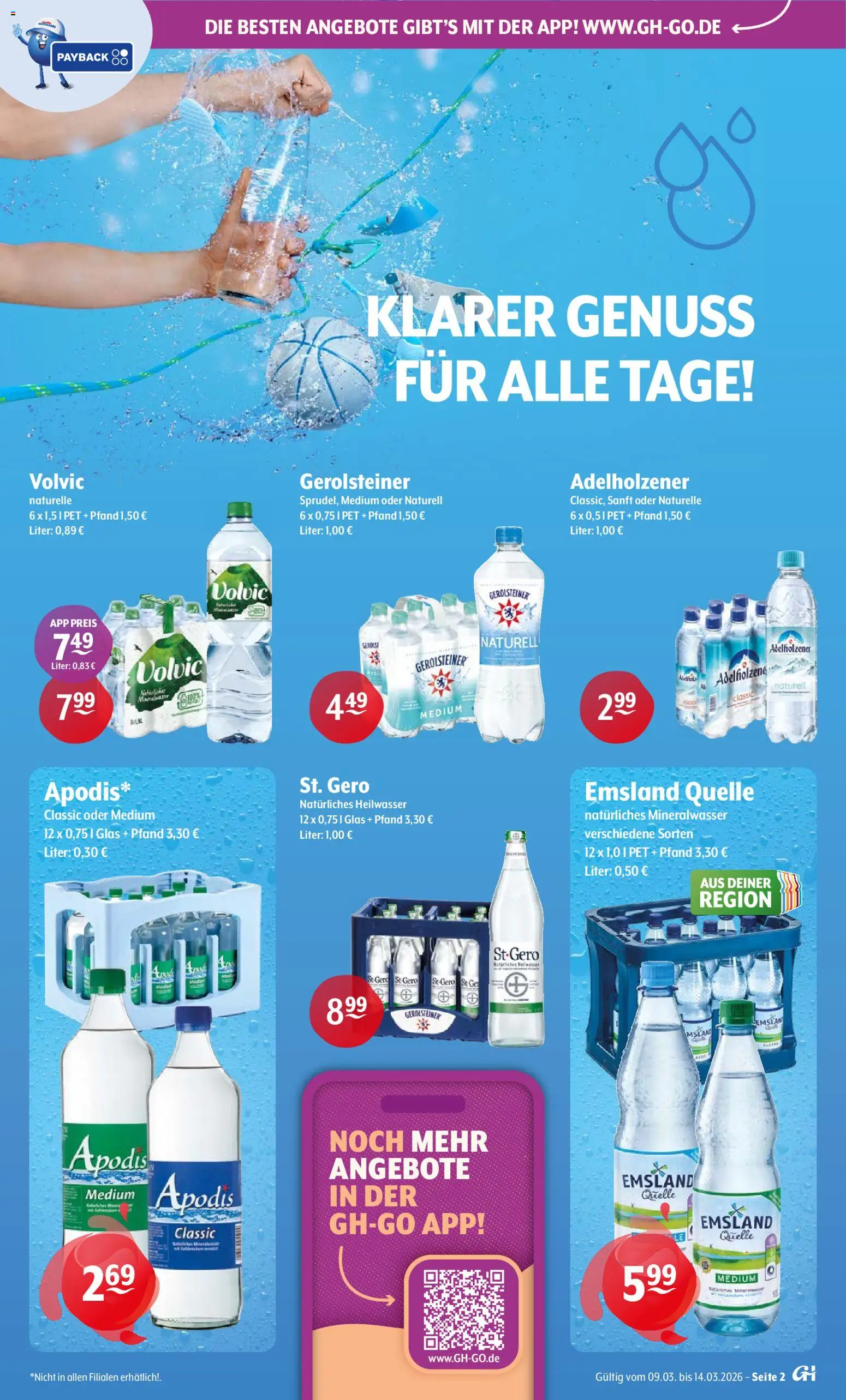 Getränke Hoffmann - Nordrhein - Westfalen – gültig ab 09.03.2026 | Seite: 2 | Produkte: Adelholzener, Mineralwasser, Volvic, Gerolsteiner