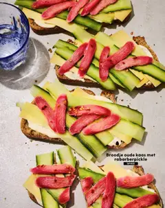 Broodje oude kaas met rabarberpickle, Sandwich with old cheese and rhubarb pickle. - Voorbeeld van een folder van Albert Heijn, geldig van 20.03.2026 | Pagina: 114