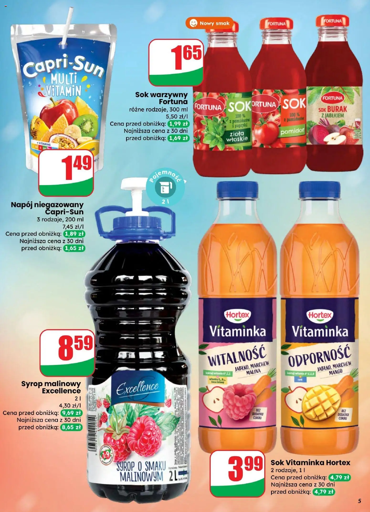 Dino gazetka od 25.03.2026 | Strona: 5 | Produkty: Mango, Burak, Syrop, Malina