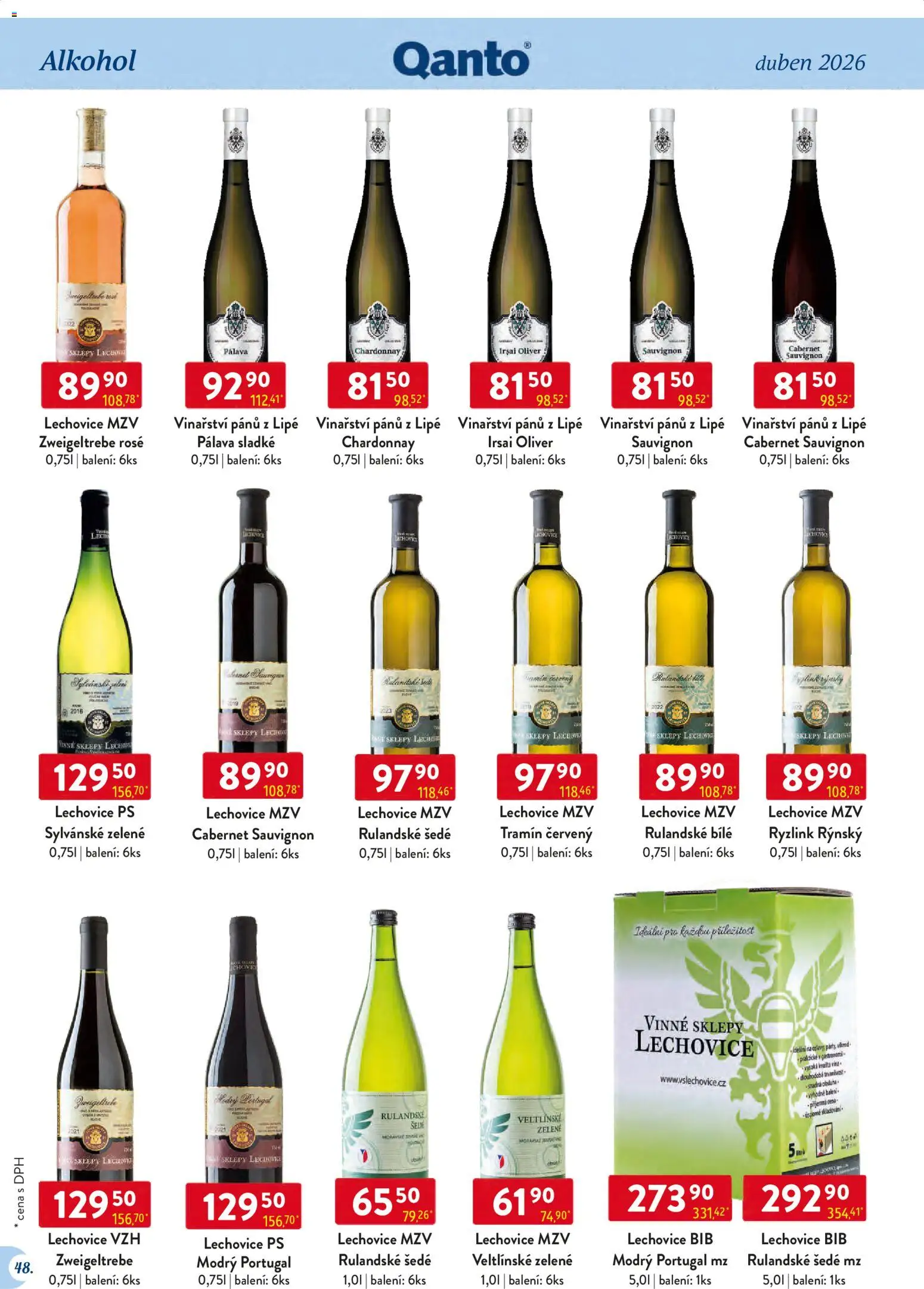 Astur & Qanto leták - Velkoobchod 04/2026 od 01.04.2026 | Strana: 48 | Produkty: Cabernet Sauvignon, Tramín červený